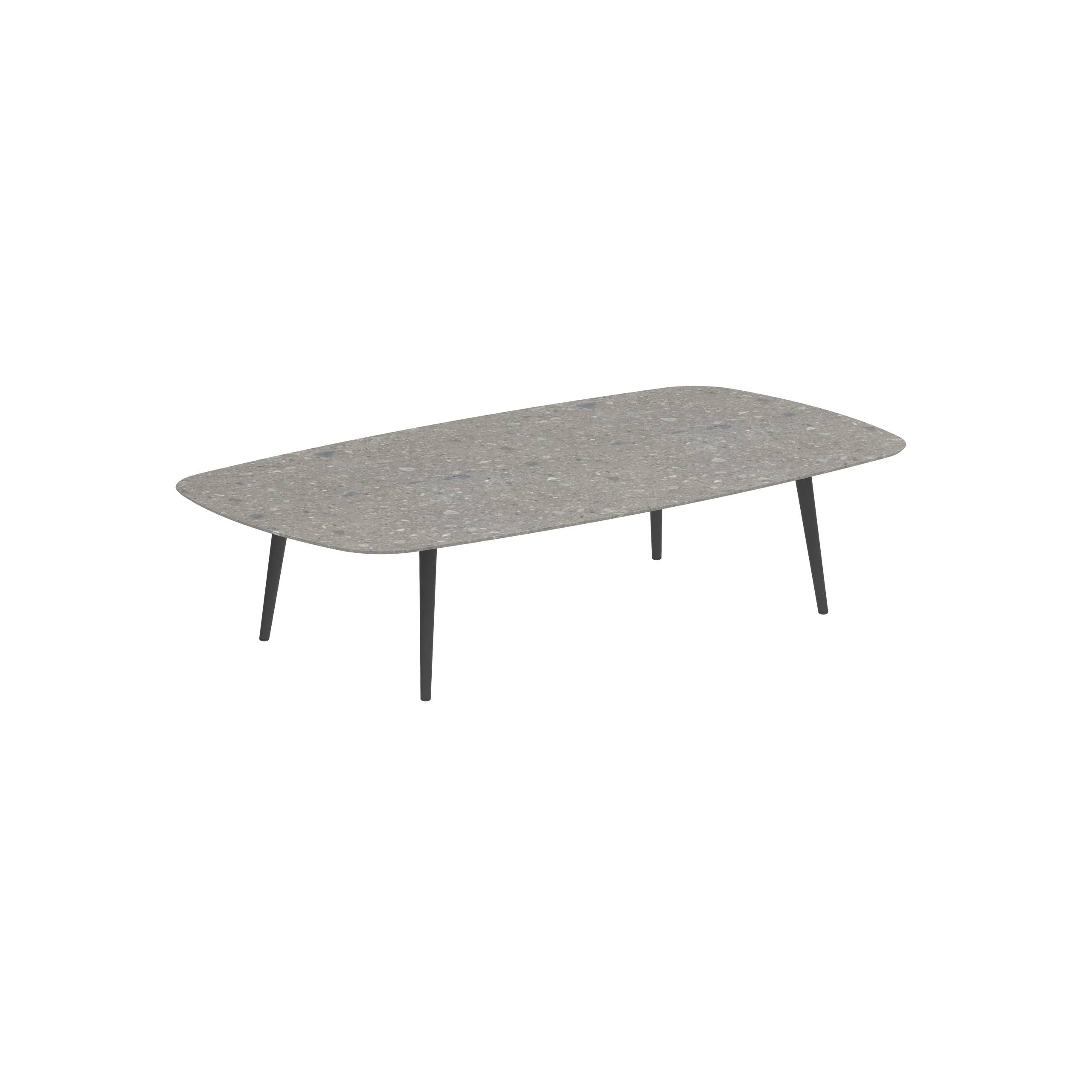 Styletto High Lounge Table 220x120cm Alu Legs Anthracite Ceramic Tabletop Ceppo Dolomitica