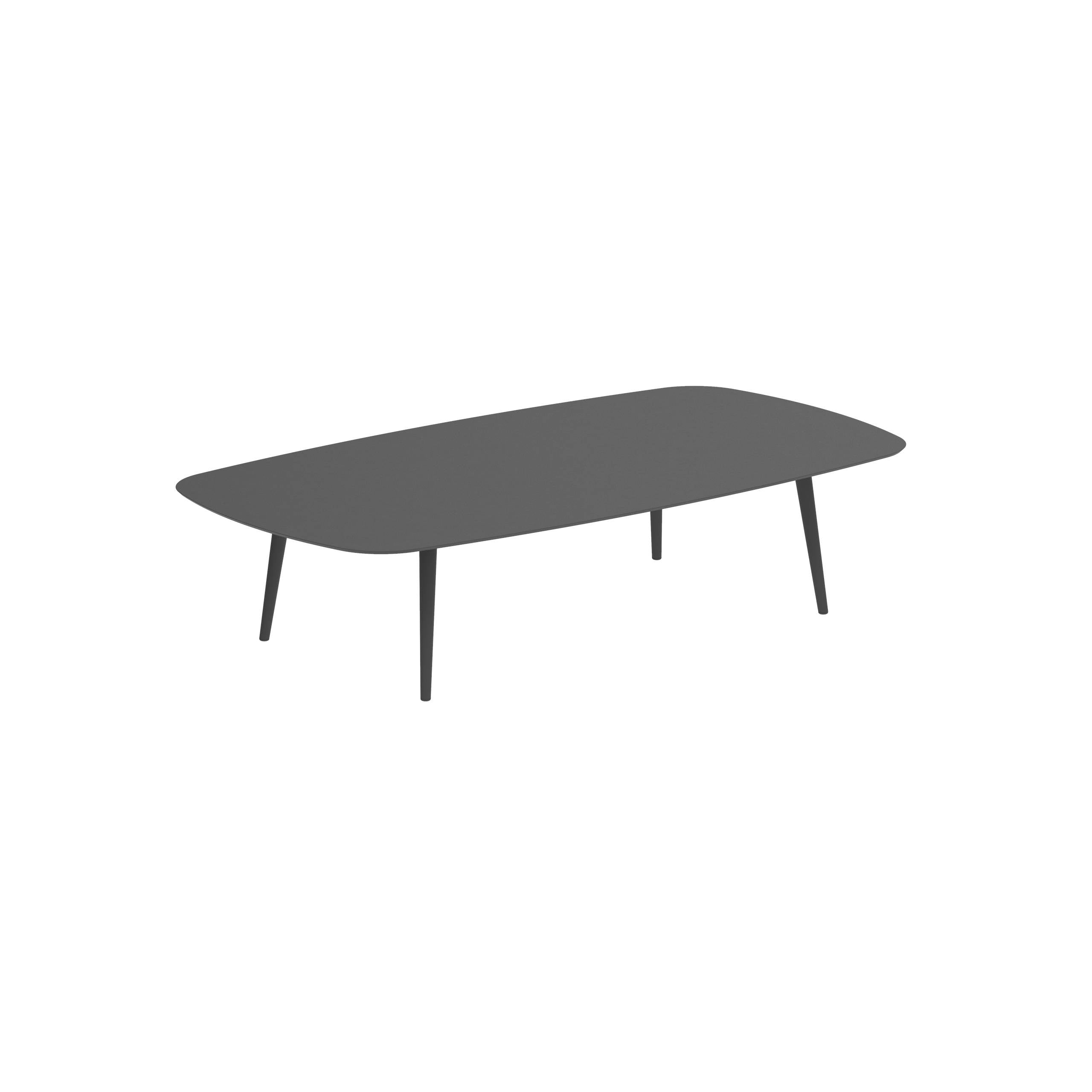 Styletto High Lounge Table 220x120cm Alu Legs Anthracite Ceramic Tabletop Black