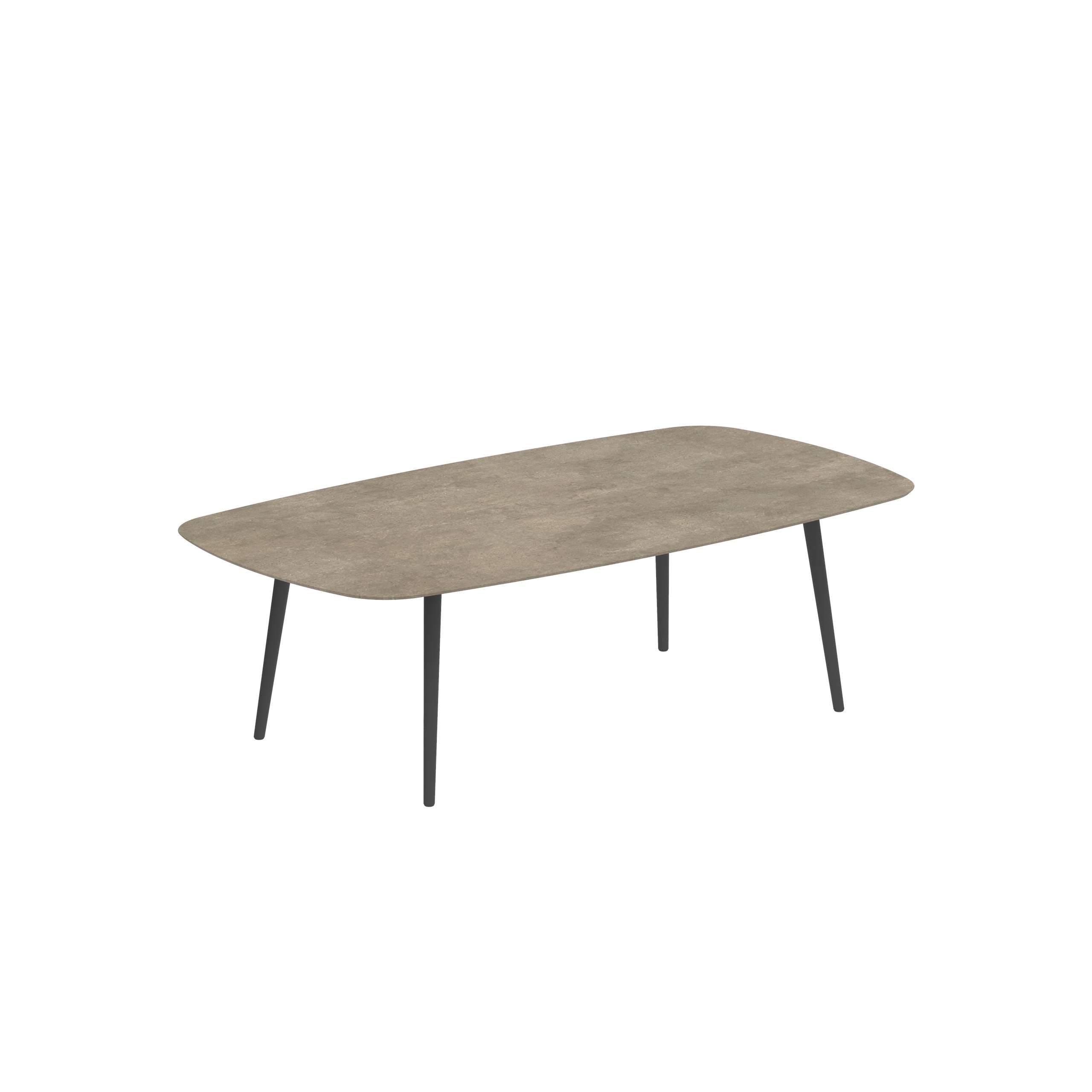 Styletto Low Dining Table 220x120cm Alu Legs Anthracite Ceramic Tabletop Terra Sabbia