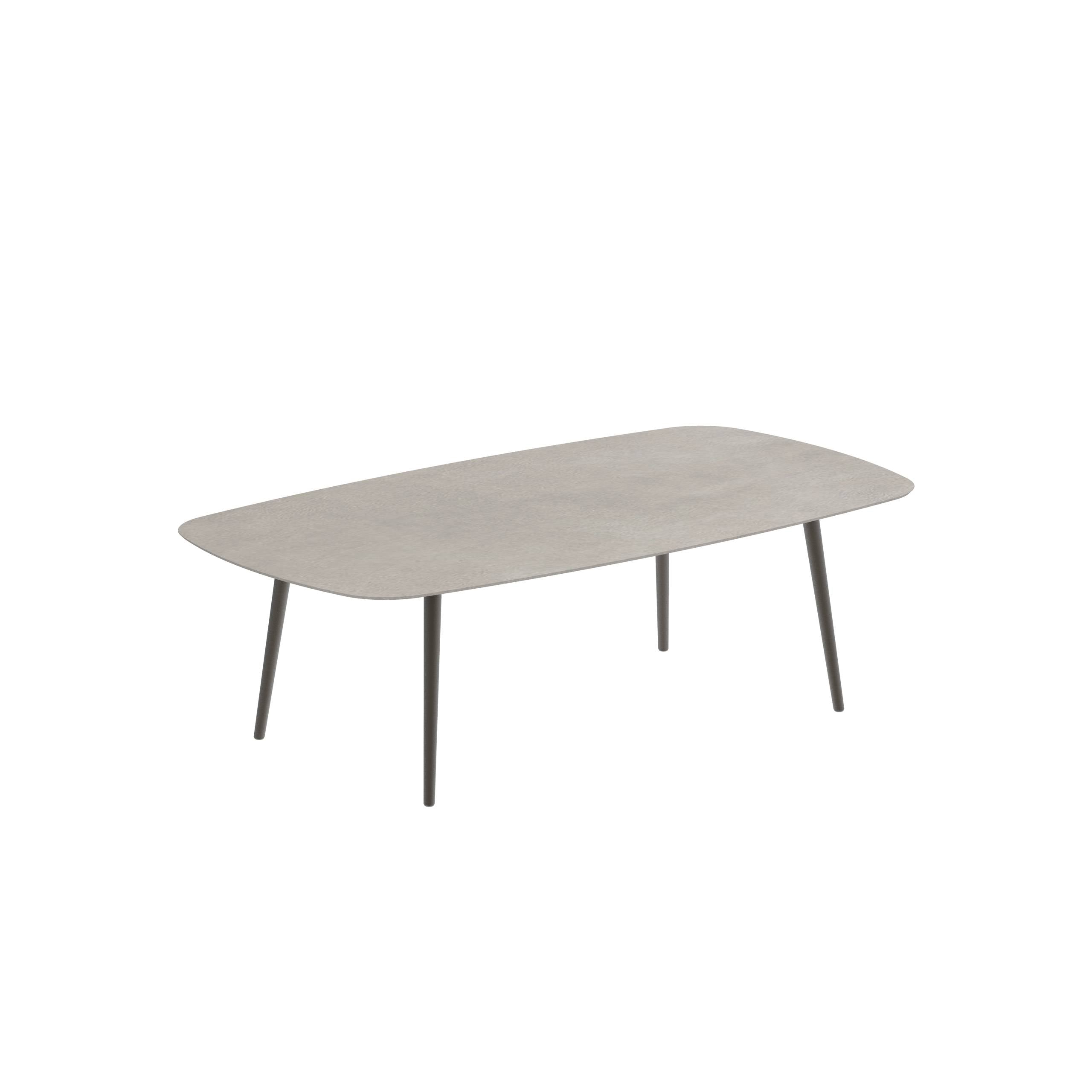 Styletto Low Dining Table 220x120cm Alu Legs Bronze Ceramic Tabletop Cemento Luminoso