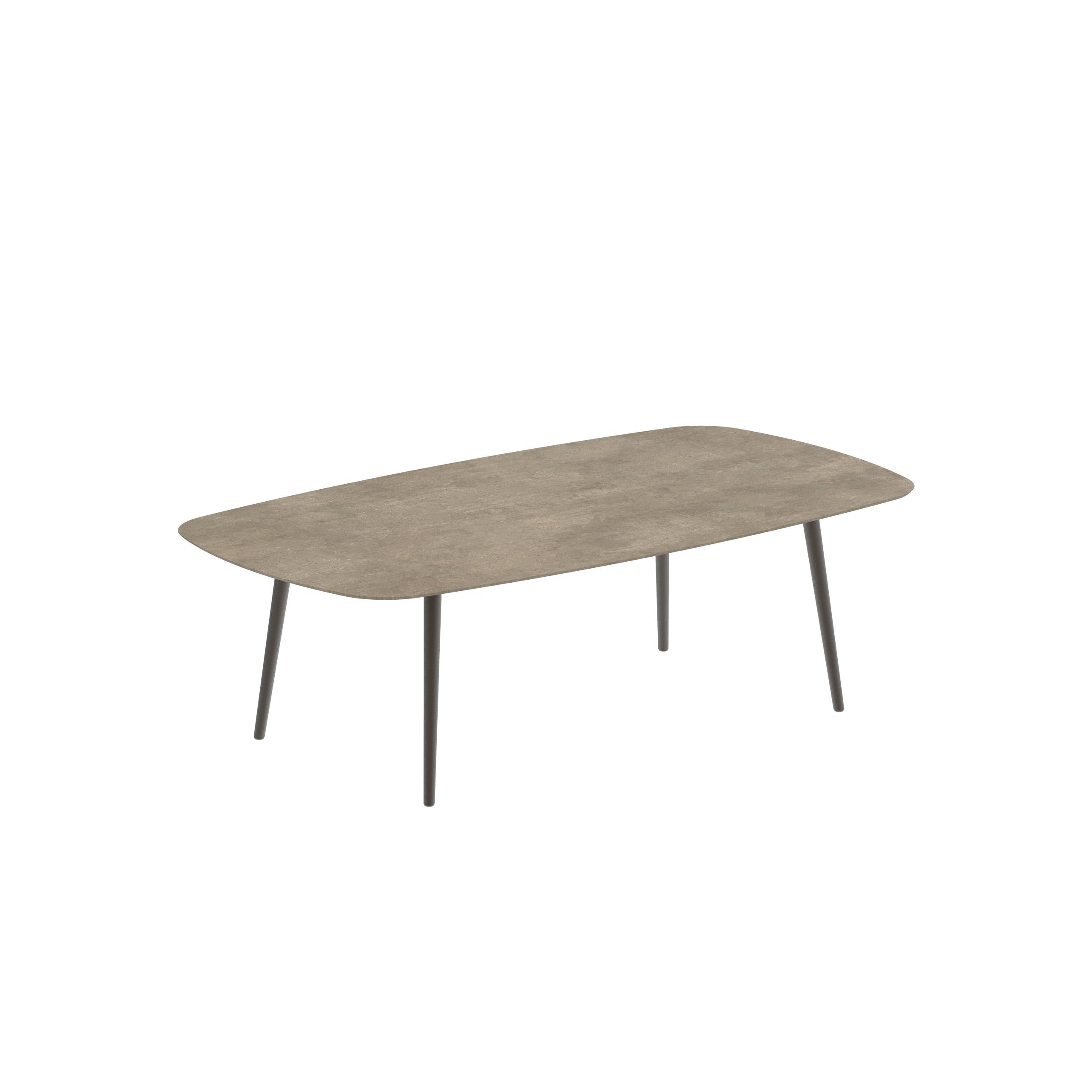 Styletto Low Dining Table 220x120cm Alu Legs Bronze Ceramic Tabletop Terra Sabbia