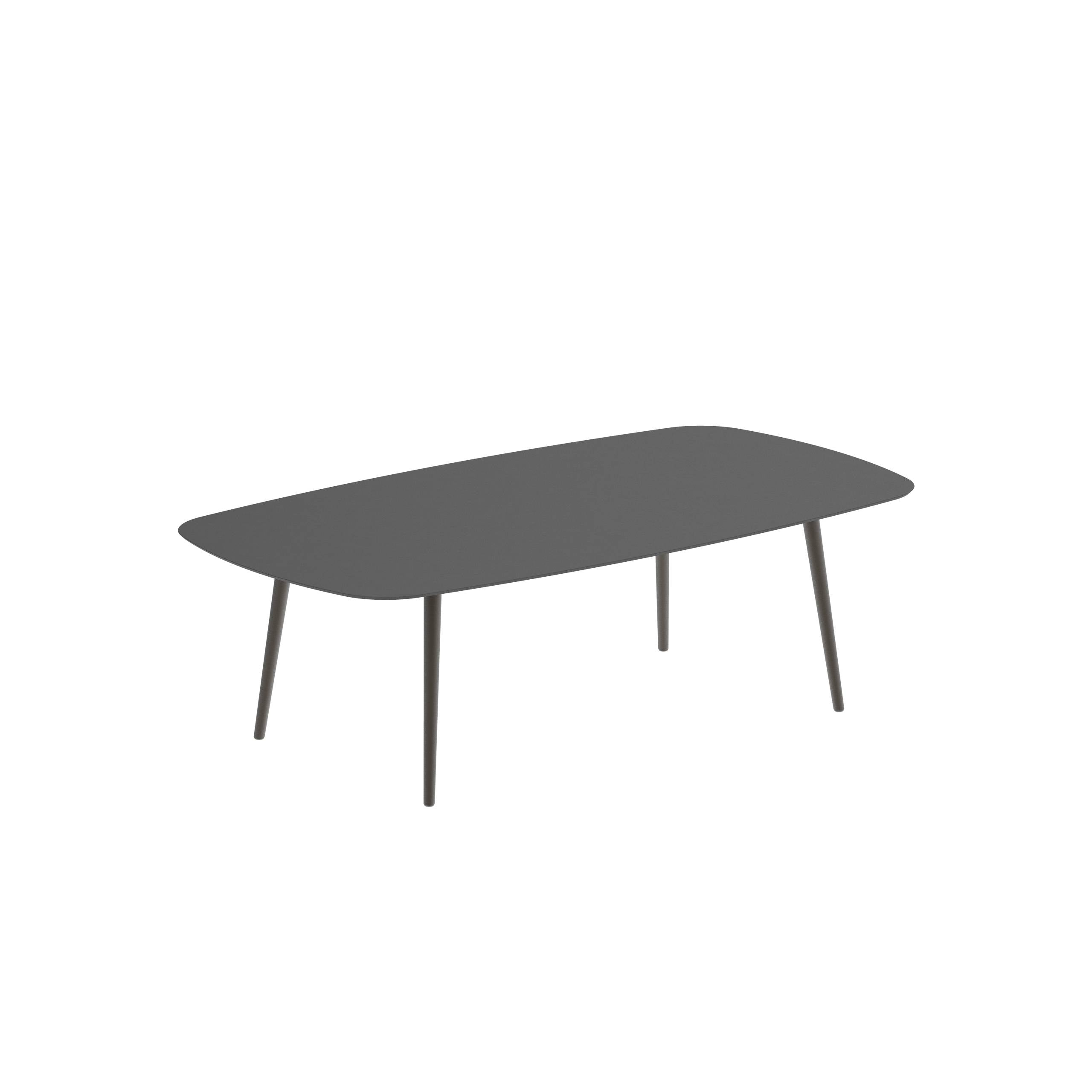 Styletto Low Dining Table 220x120cm Alu Legs Bronze Ceramic Tabletop Black