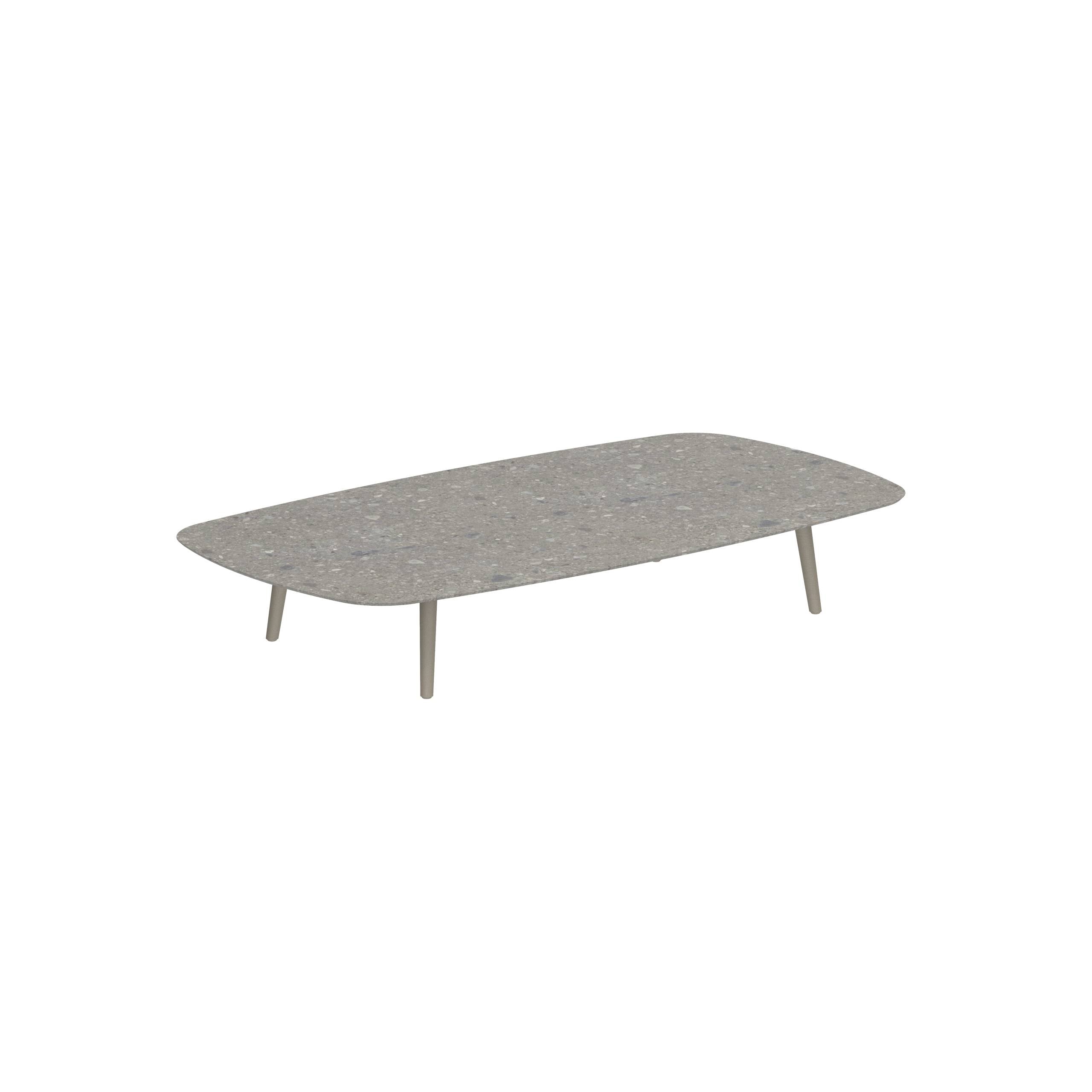 Styletto Low Lounge Table 220x120cm Alu Legs Sand Ceramic Tabletop Ceppo Dolomitica