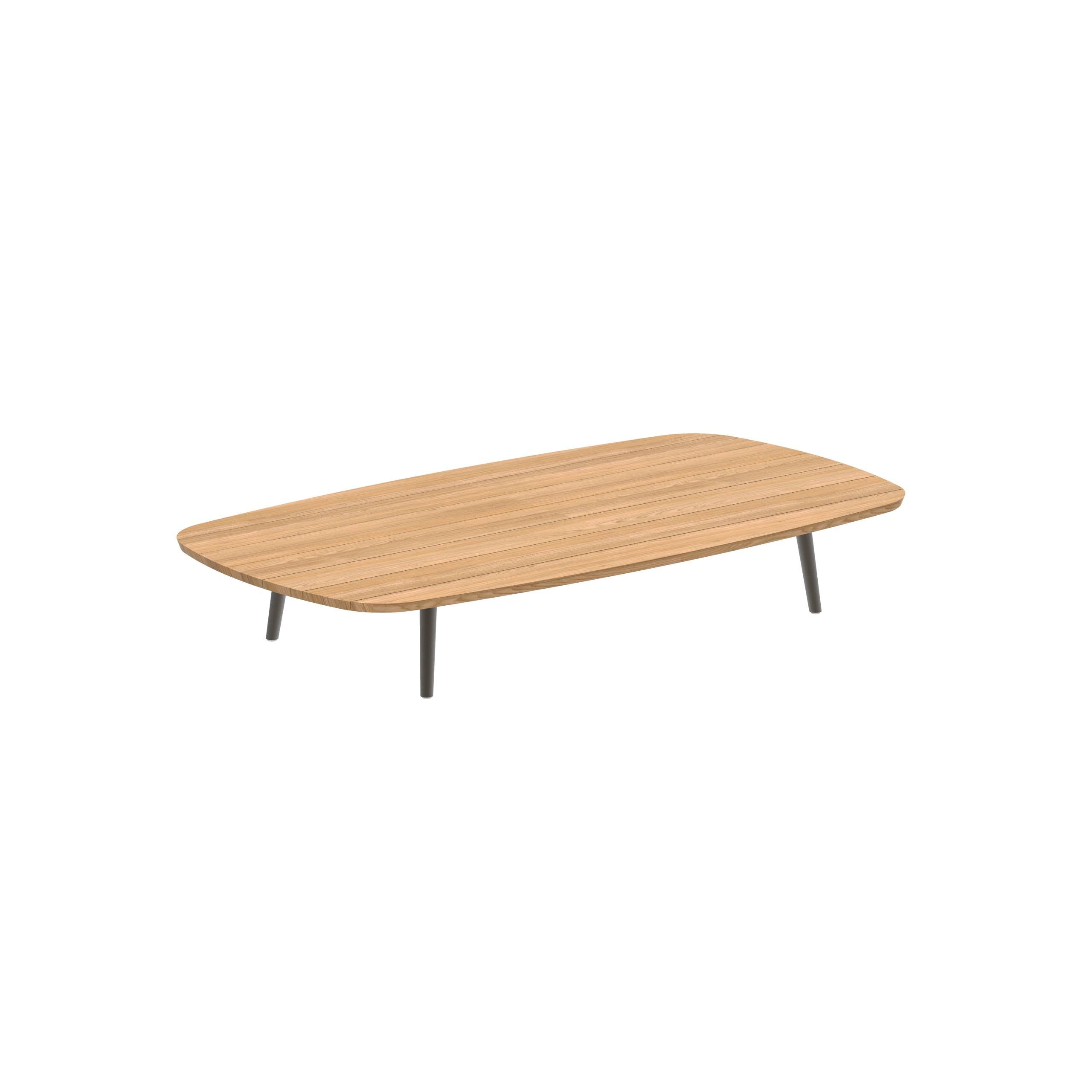 Styletto Low Lounge Table 220x120cm Alu Legs Bronze Tabletop Teak