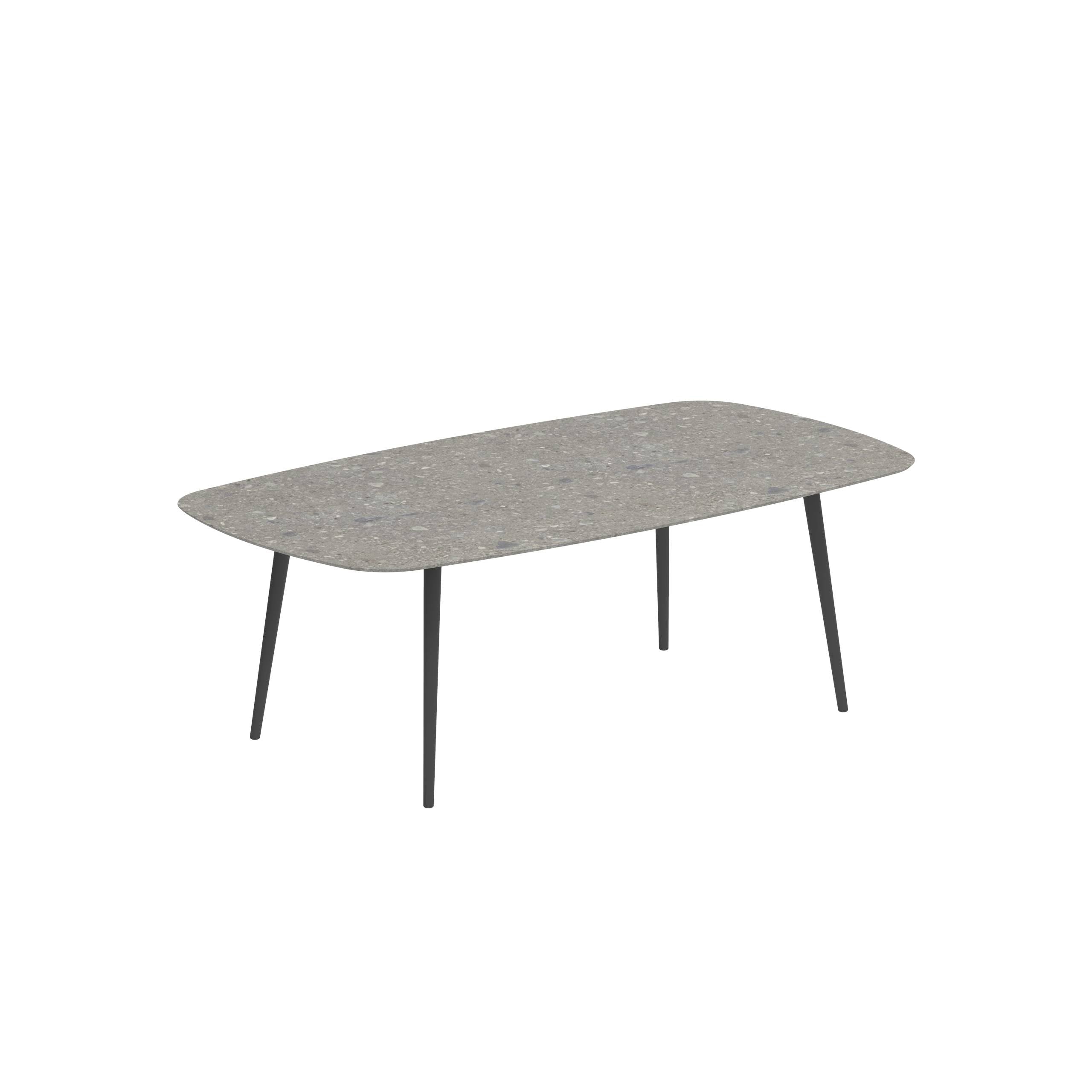 Styletto Standard Dining Table 220x120cm Alu Legs Anthracite Ceramic Tabletop Ceppo Dolomitica