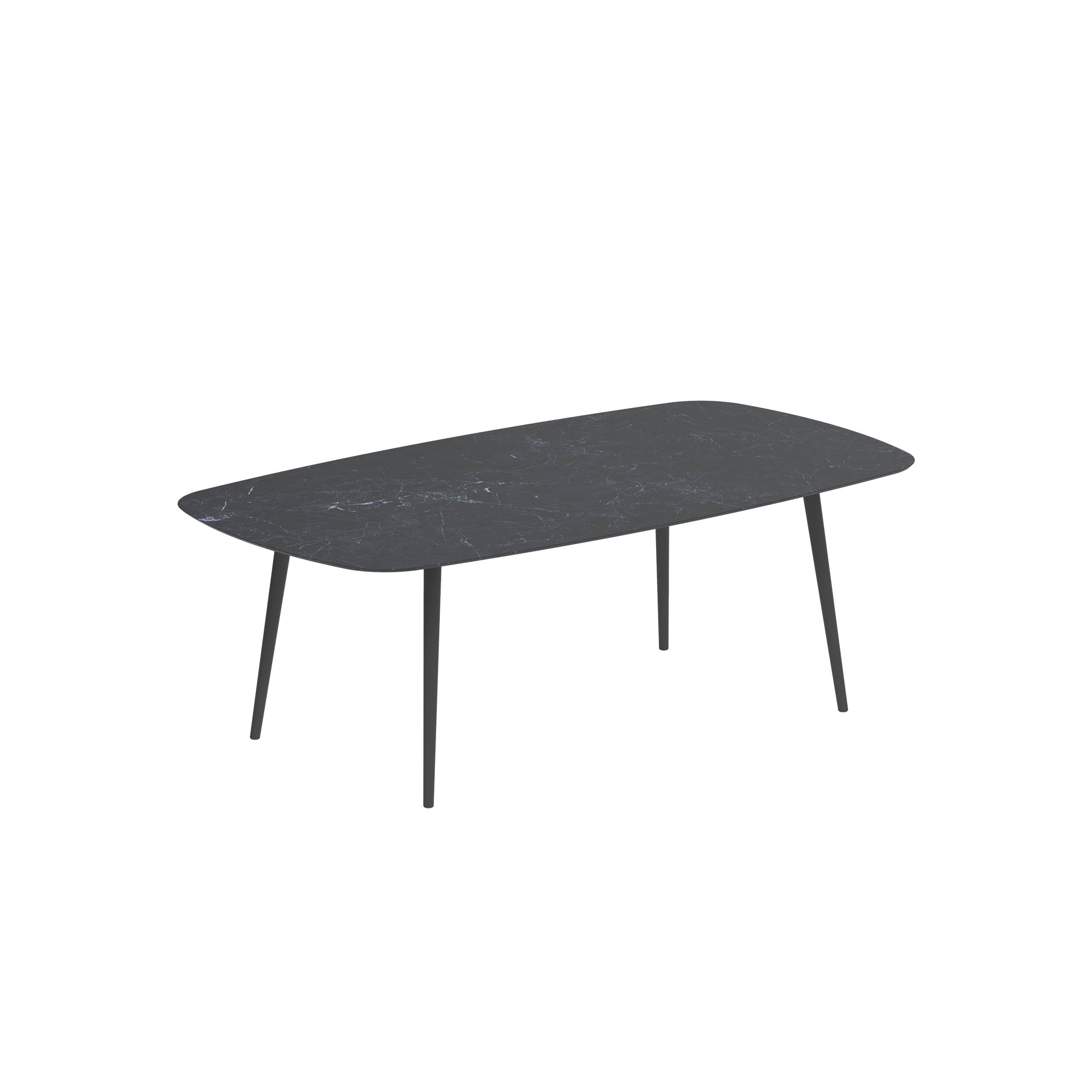 Styletto Standard Dining Table 220x120cm Alu Legs Anthracite Ceramic Tabletop Nero Marquina