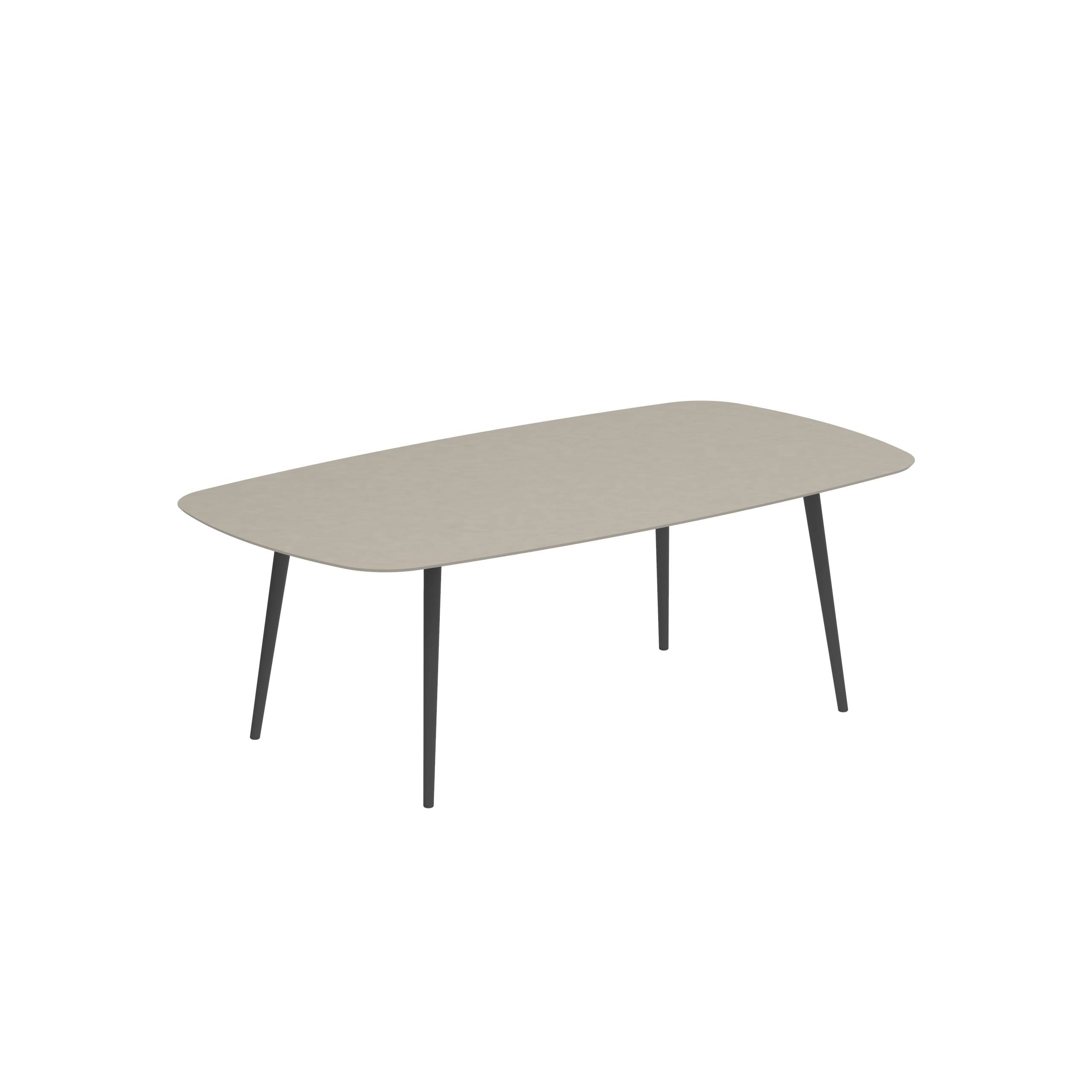 Styletto Standard Dining Table 220x120cm Alu Legs Anthracite Ceramic Tabletop Pearl Grey