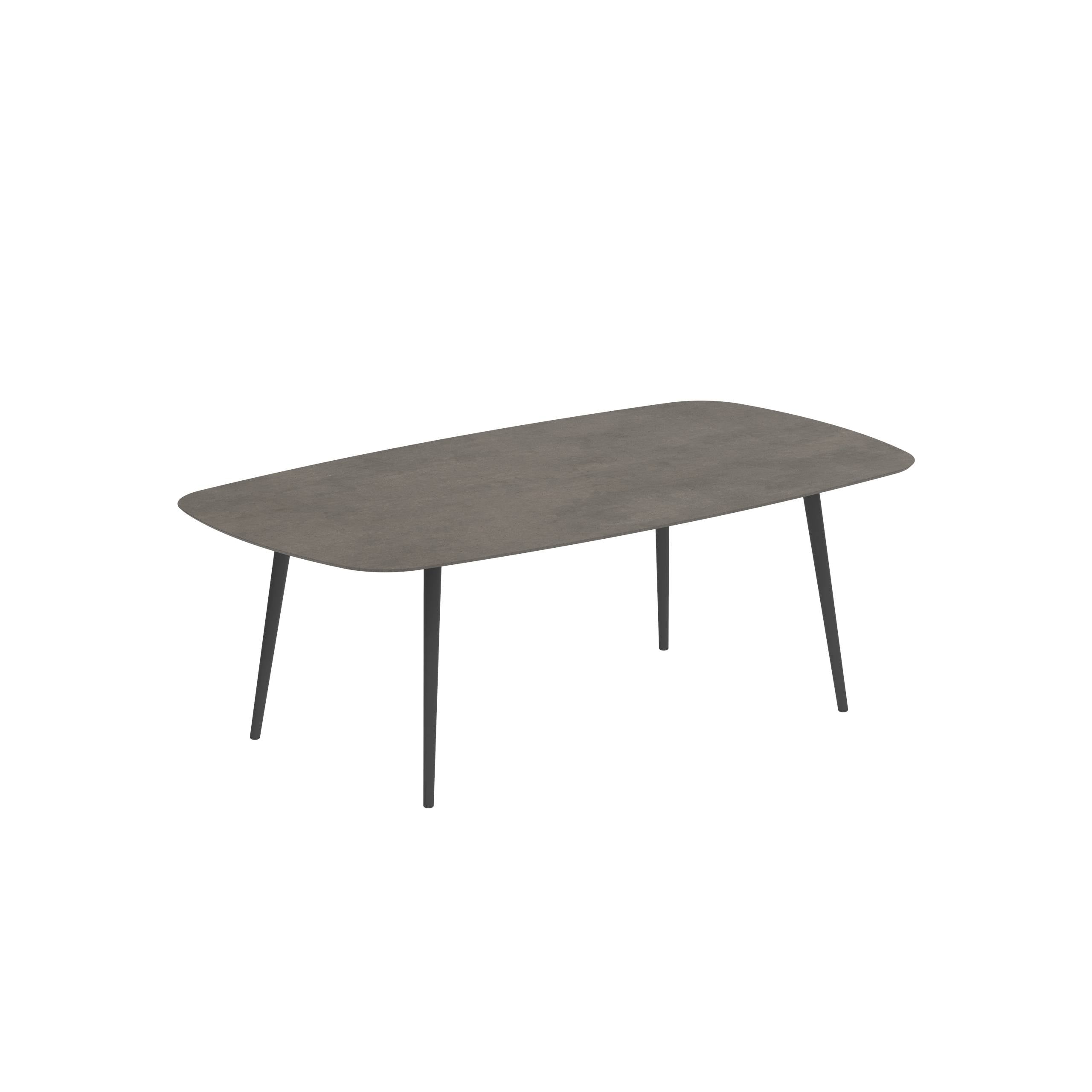 Styletto Standard Dining Table 220x120cm Alu Legs Anthracite Ceramic Tabletop Terra Marrone