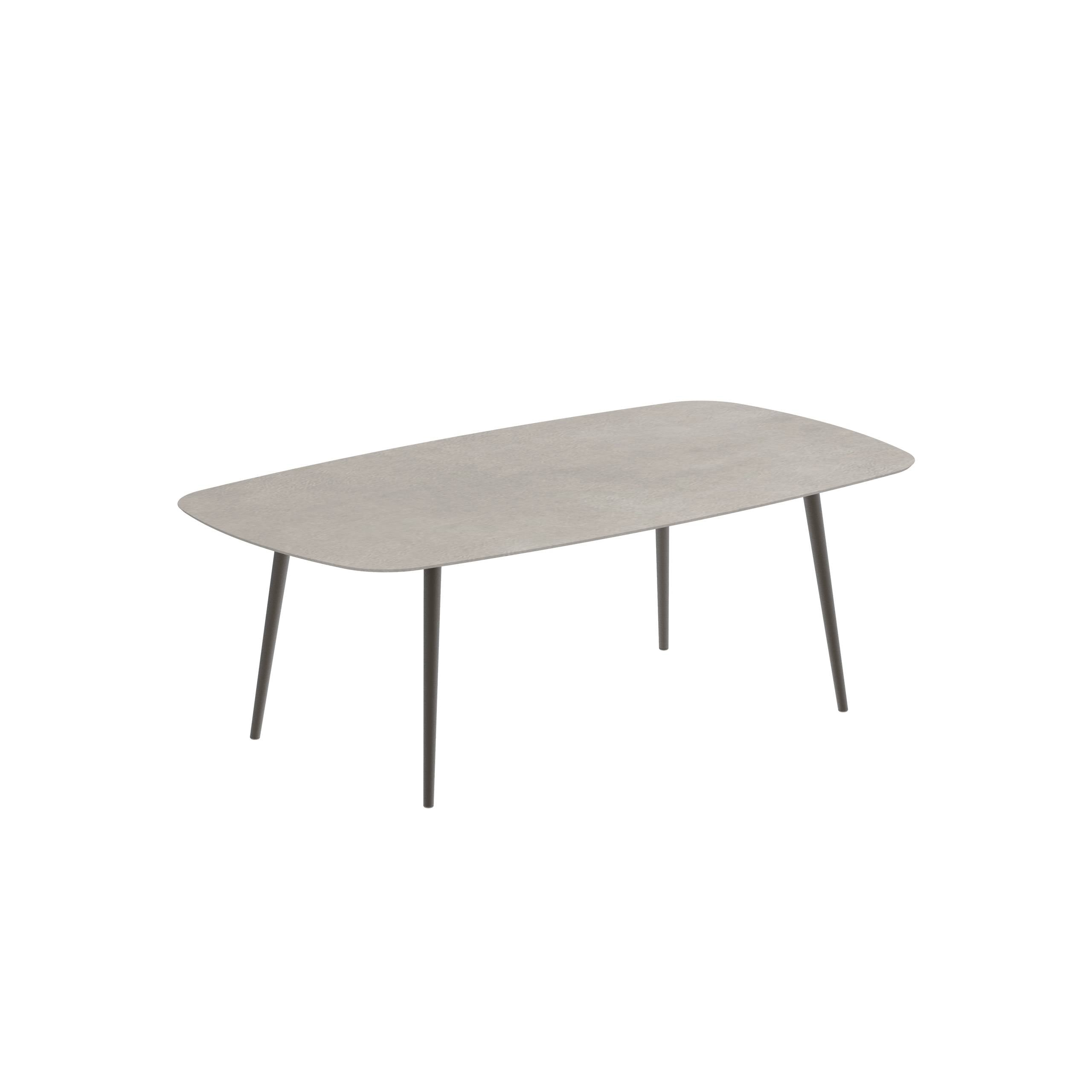 Styletto Standard Dining Table 220x120cm Alu Legs Bronze Ceramic Tabletop Cemento Luminoso