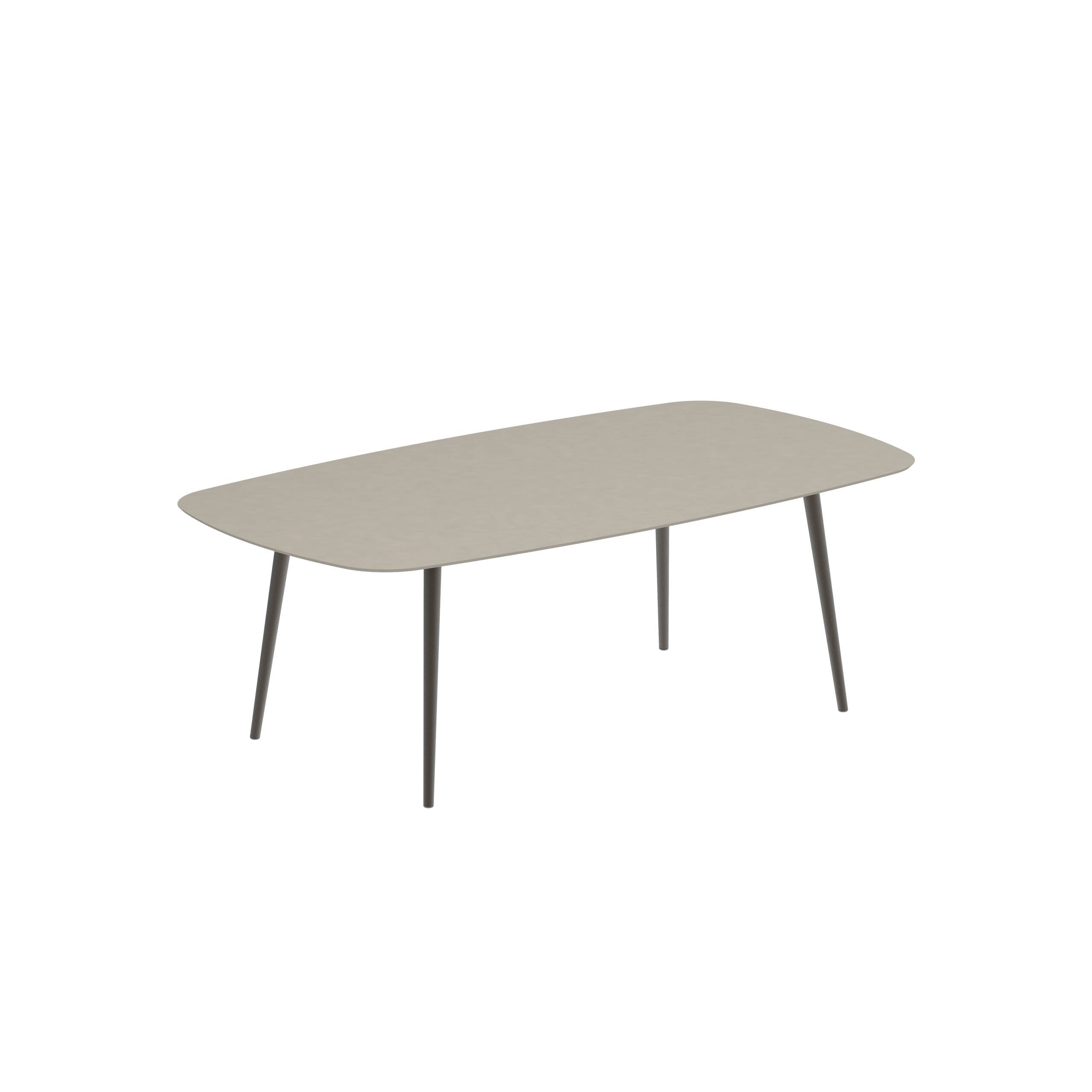 Styletto Standard Dining Table 220x120cm Alu Legs Bronze Ceramic Tabletop Pearl Grey