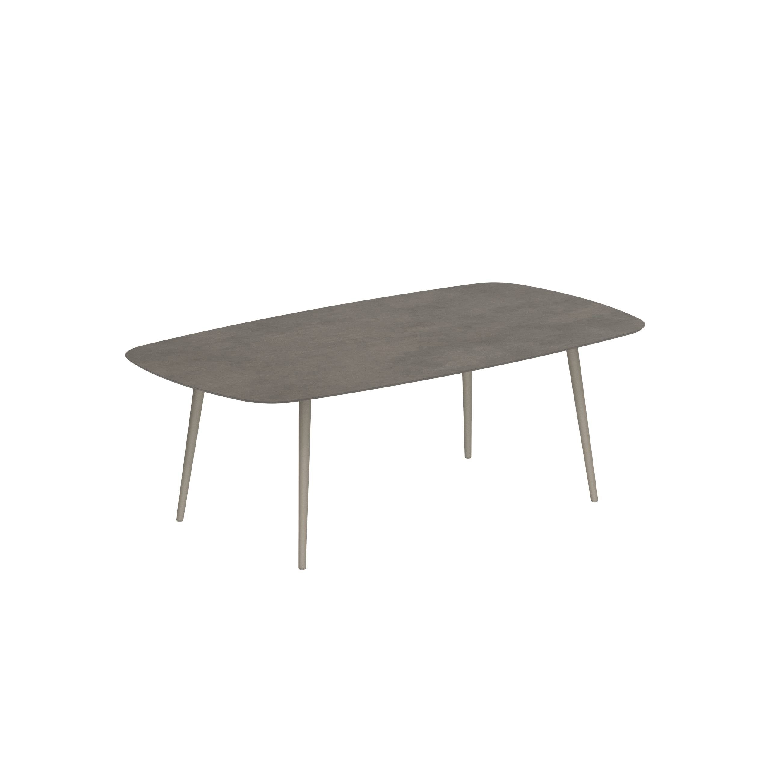 Styletto Standard Dining Table 220x120cm Alu Legs Sand Ceramic Tabletop Terra Marrone