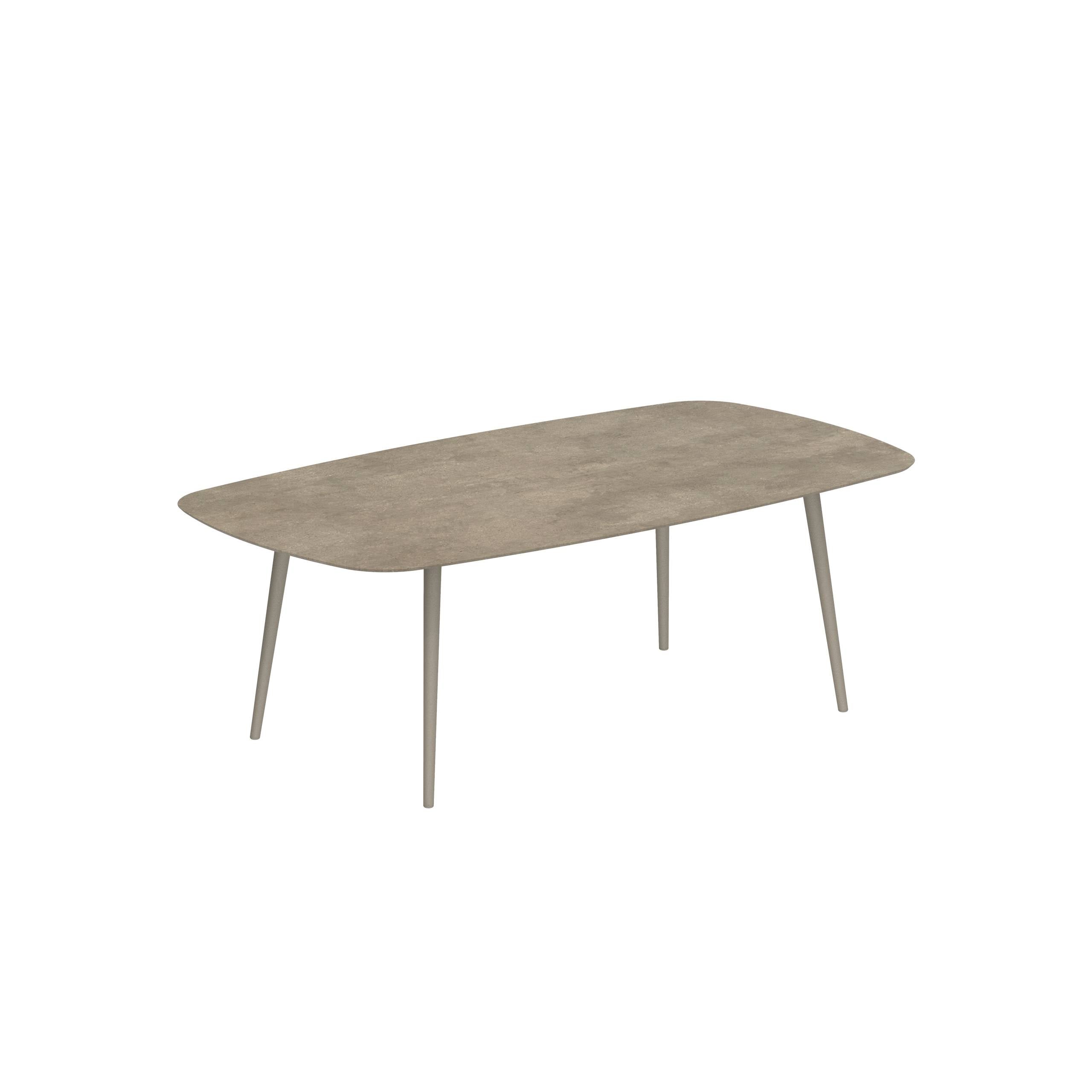 Styletto Standard Dining Table 220x120cm Alu Legs Sand Ceramic Tabletop Terra Sabbia