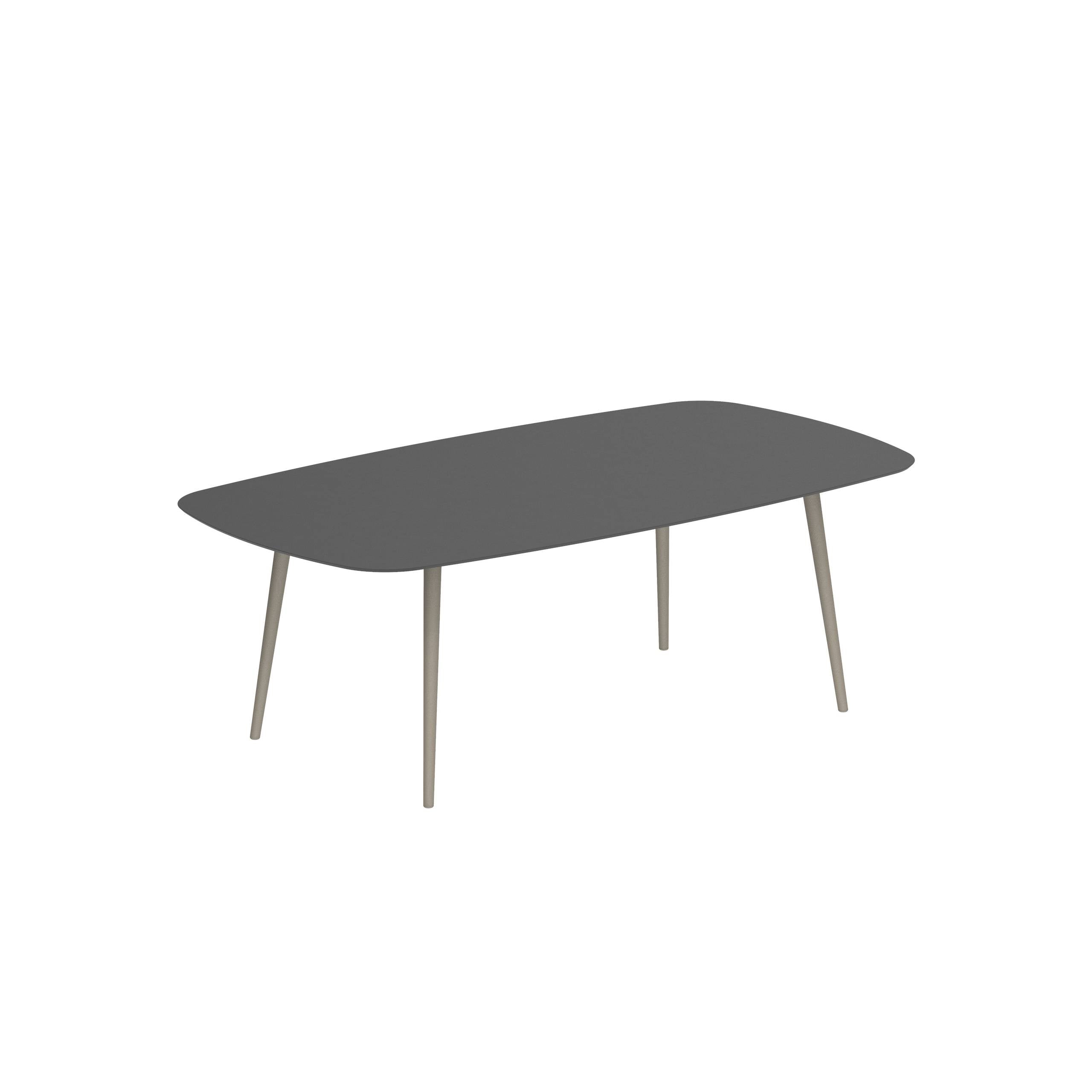 Styletto Standard Dining Table 220x120cm Alu Legs Sand Ceramic Tabletop Black