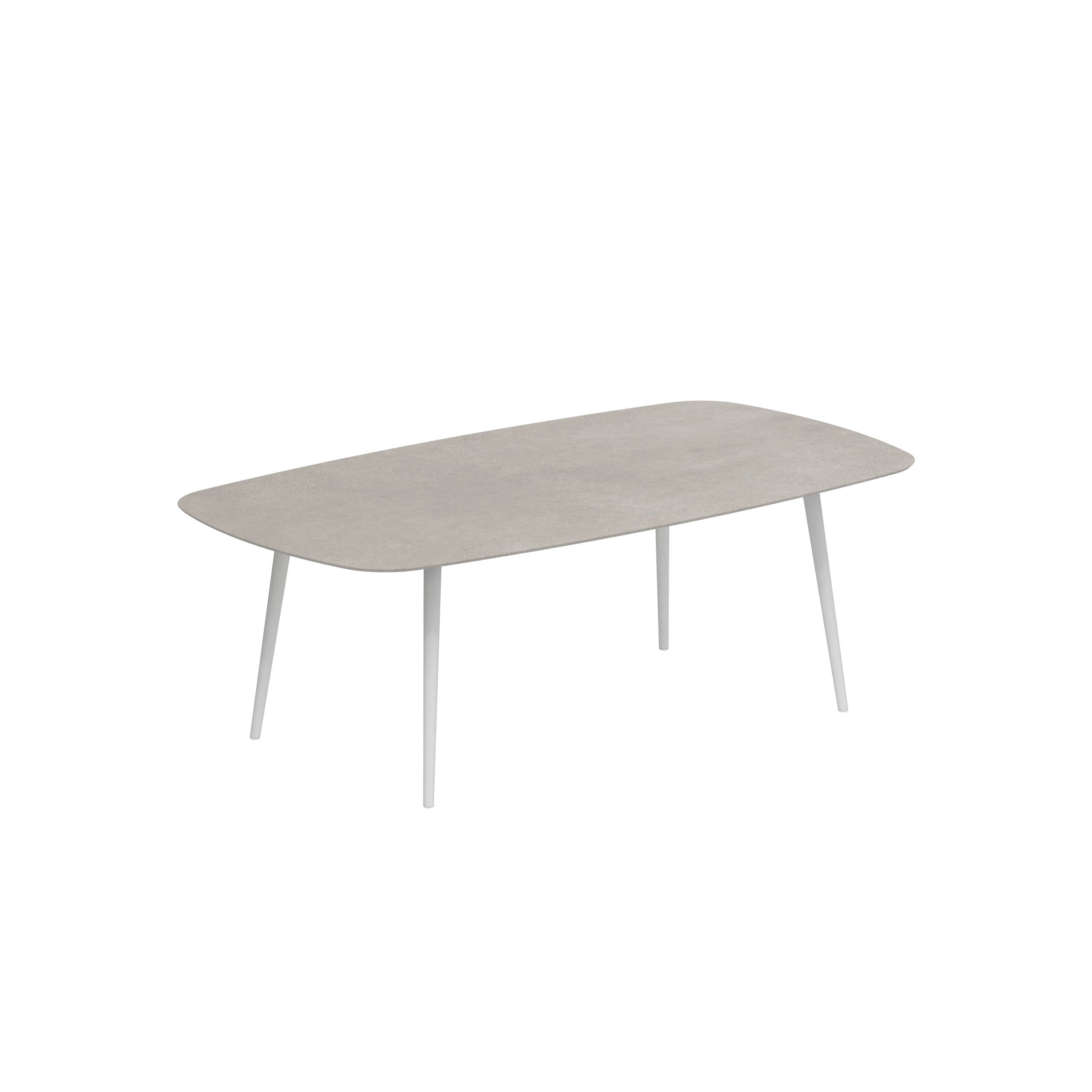 Styletto Standard Dining Table 220x120cm Alu Legs White Ceramic Tabletop Cemento Luminoso