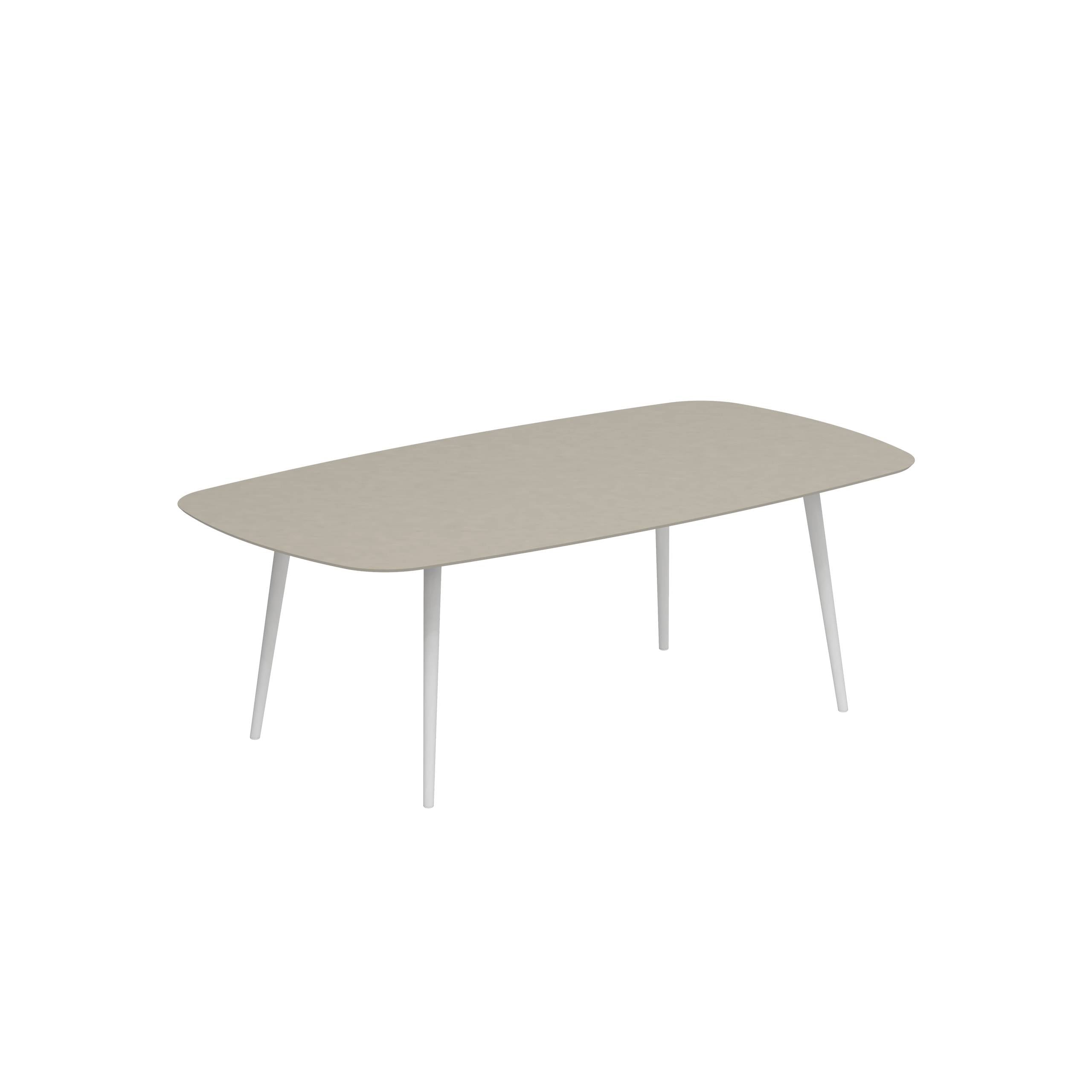 Styletto Standard Dining Table 220x120cm Alu Legs White Ceramic Tabletop Pearl Grey