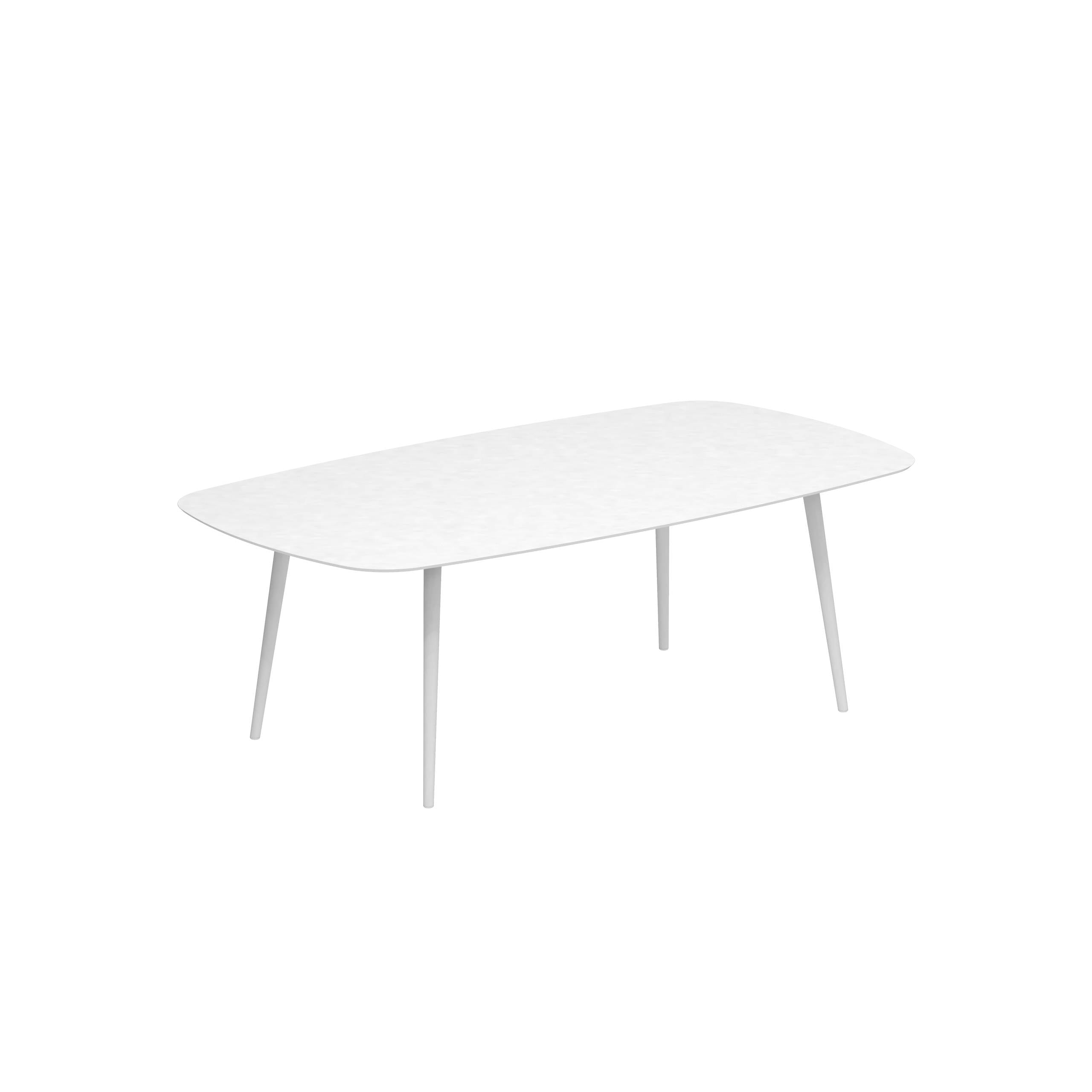 Styletto Standard Dining Table 220x120cm Alu Legs White Ceramic Tabletop White