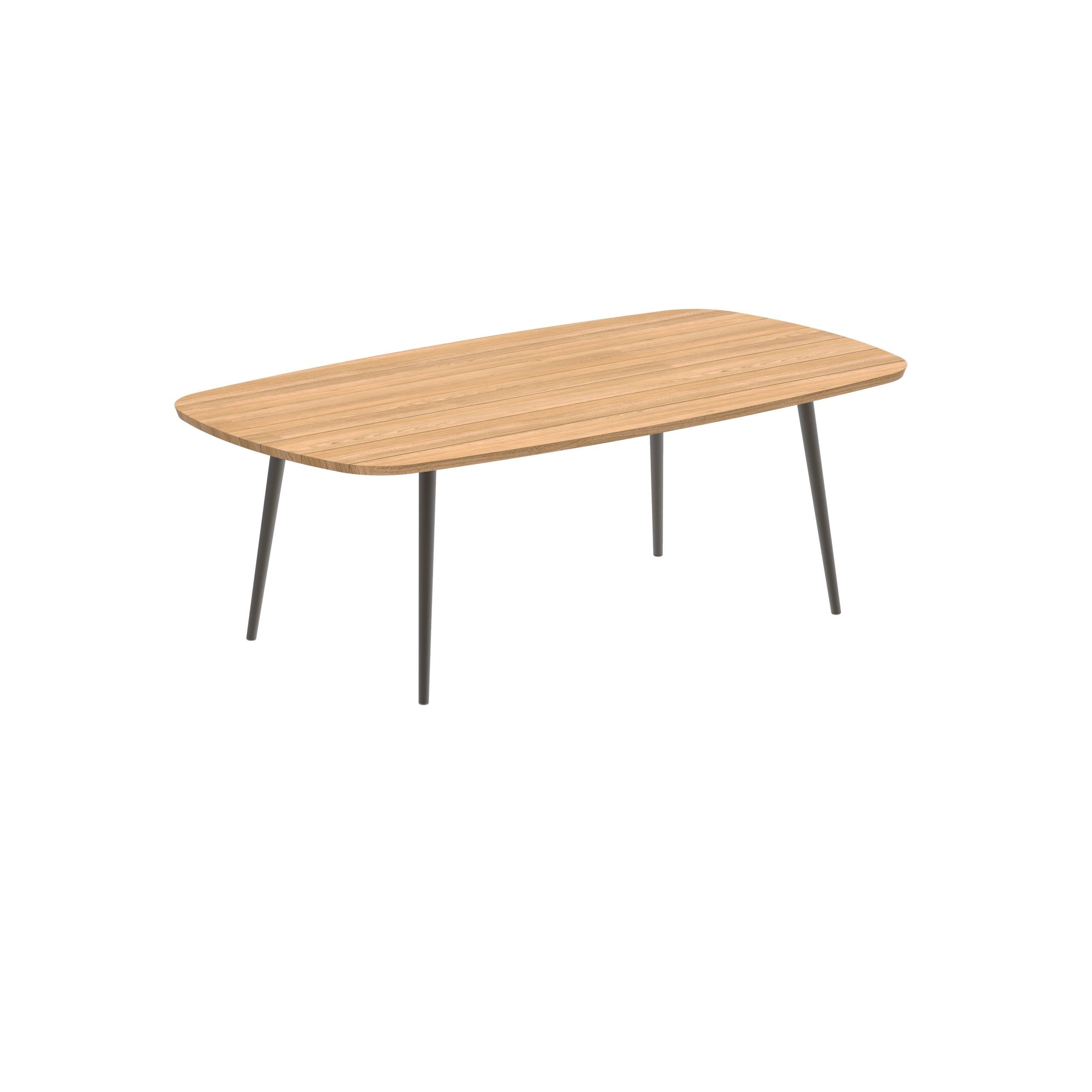 Styletto Standard Dining Table 220x120cm Alu Legs Bronze Tabletop Teak