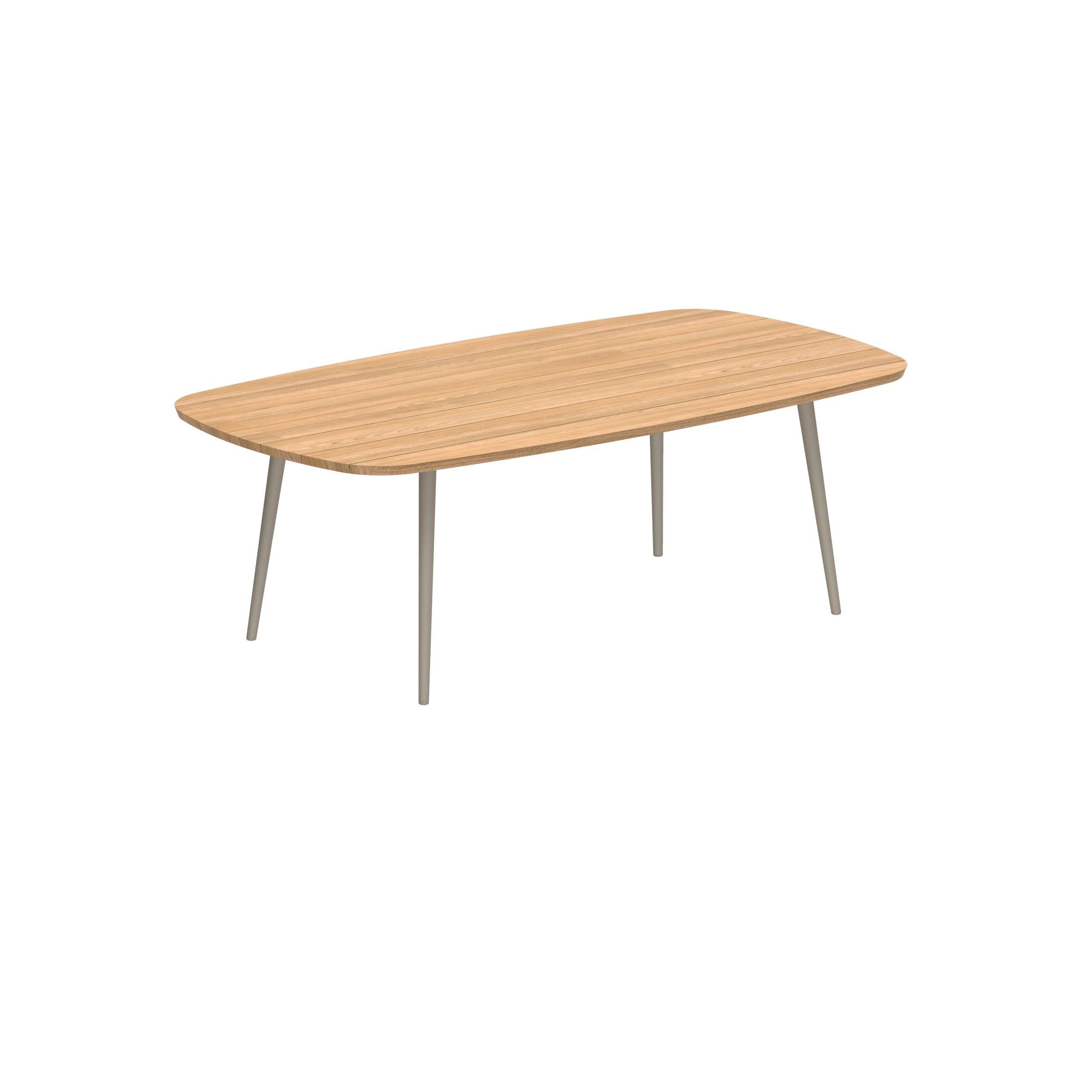 Styletto Standard Dining Table 220x120cm Alu Legs Sand Tabletop Teak