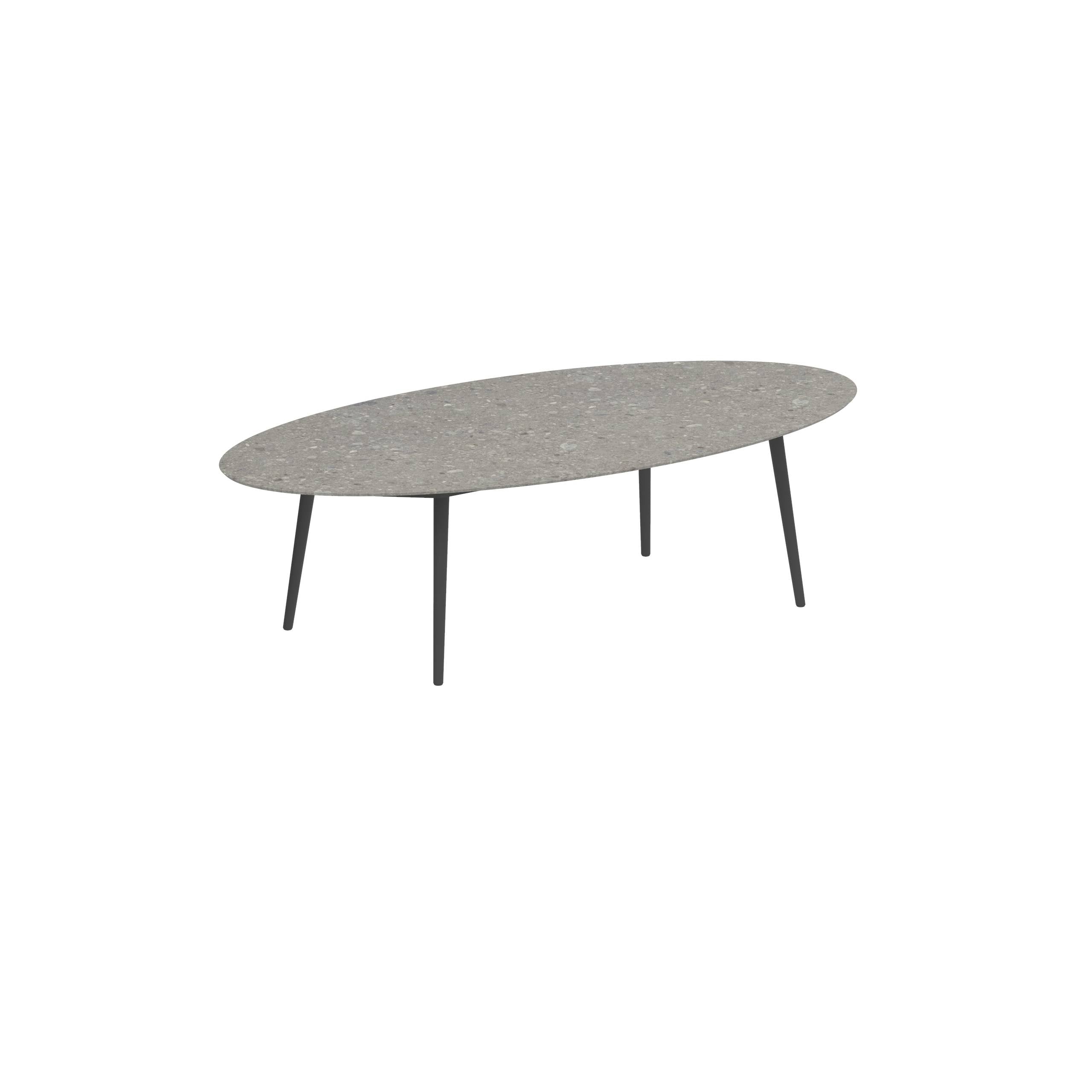Styletto Low Dining Table 250x130cm Alu Legs Anthracite Ceramic Tabletop Ceppo Dolomitica