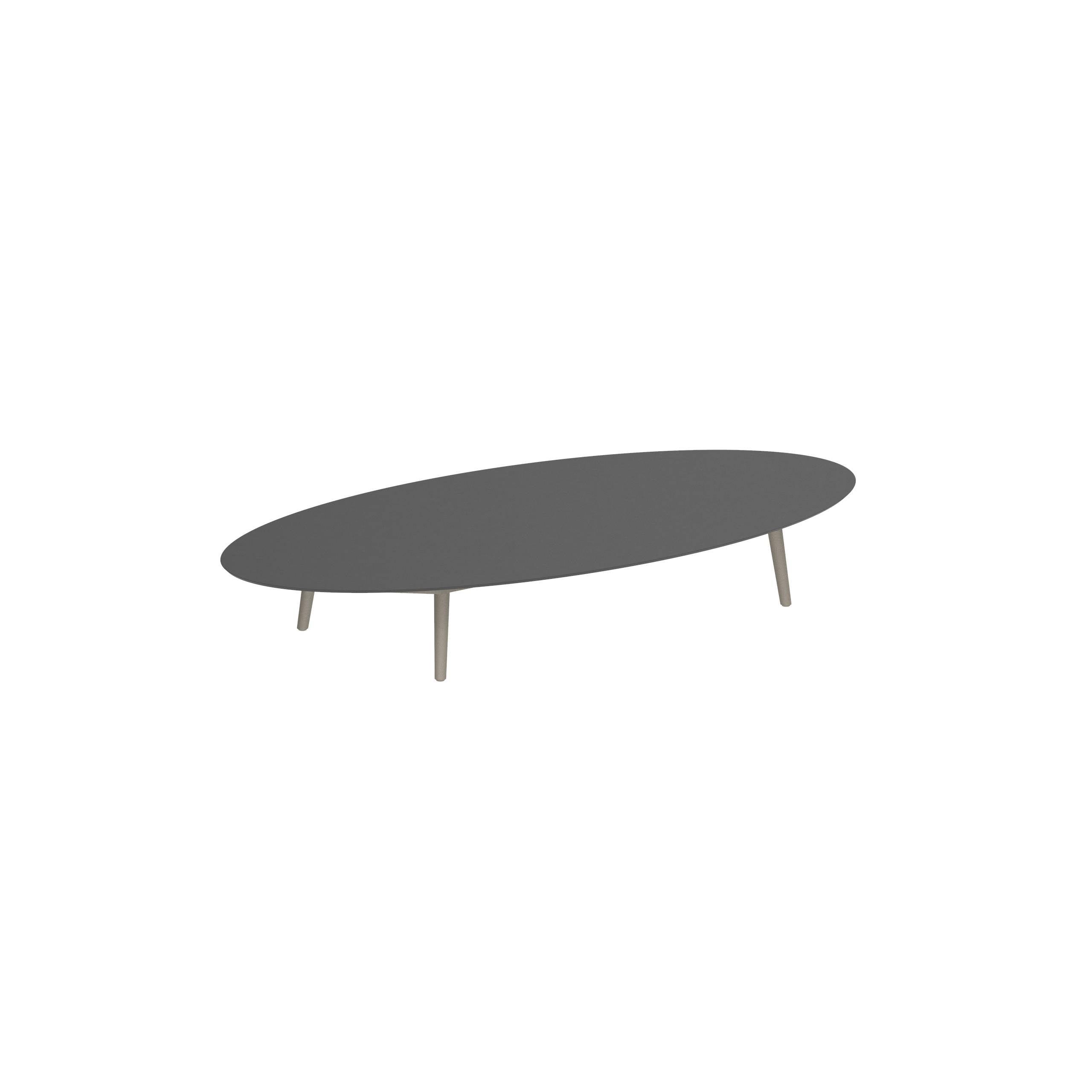 Styletto Low Lounge Table 250x130cm Alu Legs Sand Ceramic Tabletop Black