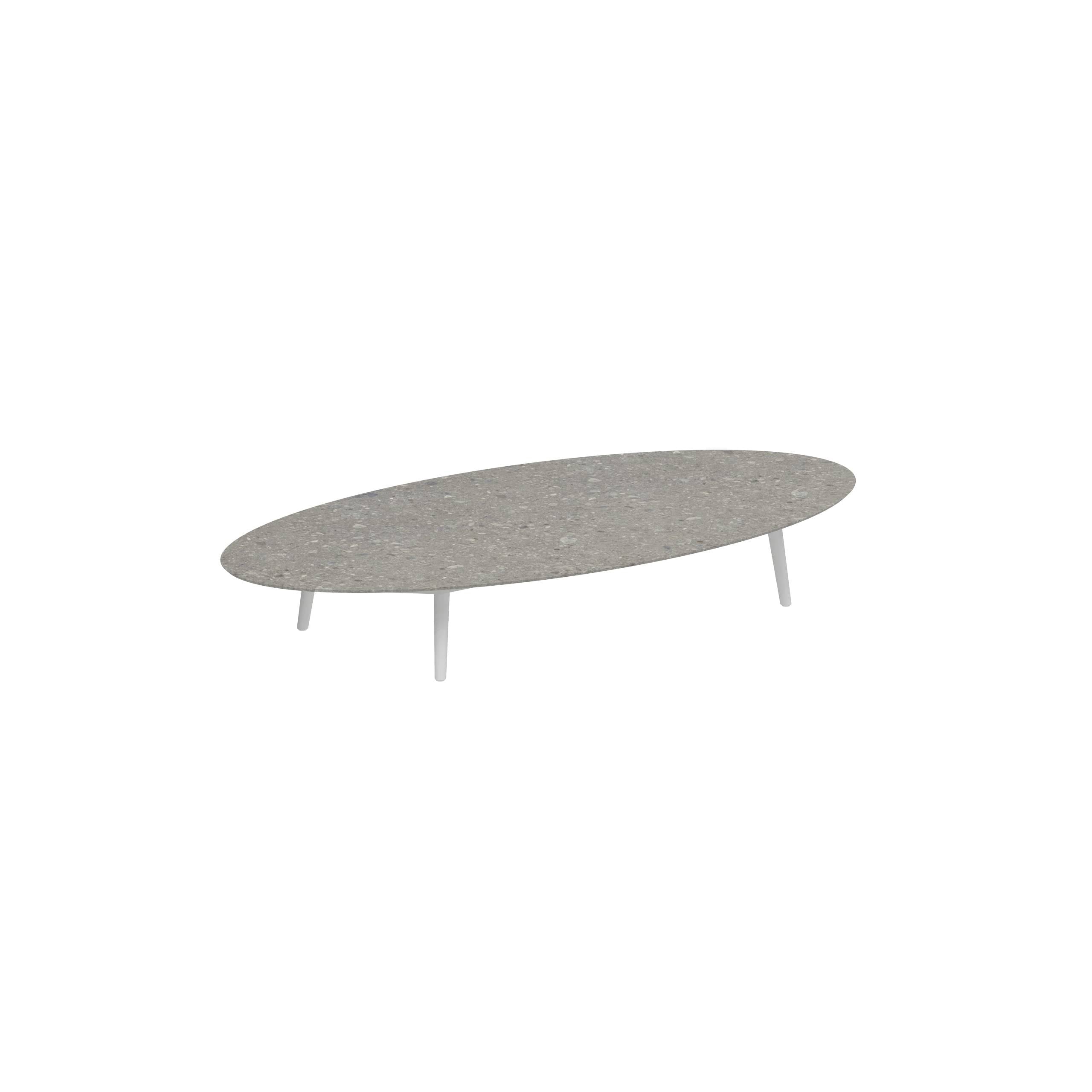 Styletto Low Lounge Table 250x130cm Alu Legs White Ceramic Tabletop Ceppo Dolomitica