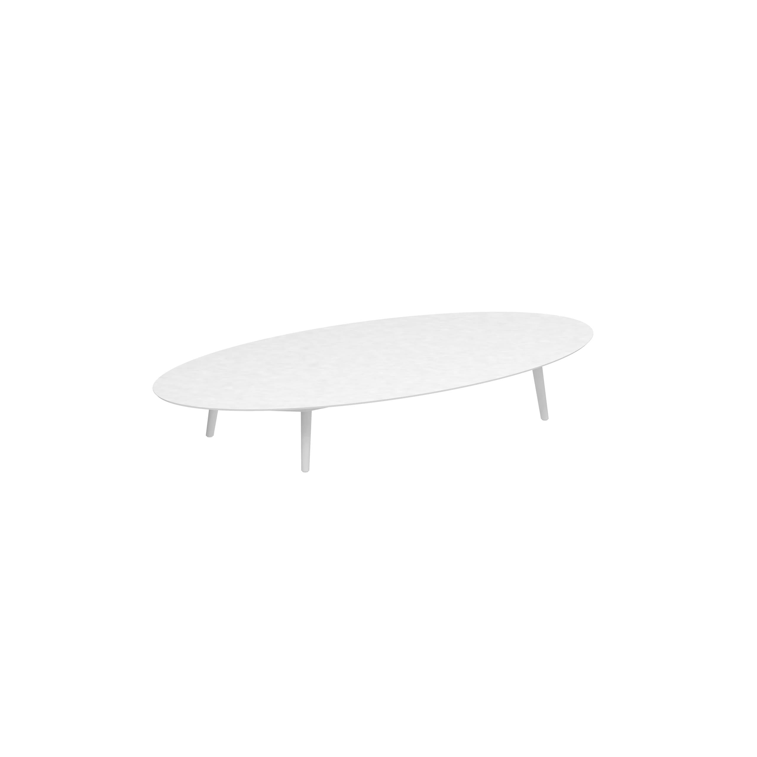 Styletto Low Lounge Table 250x130cm Alu Legs White Ceramic Tabletop White