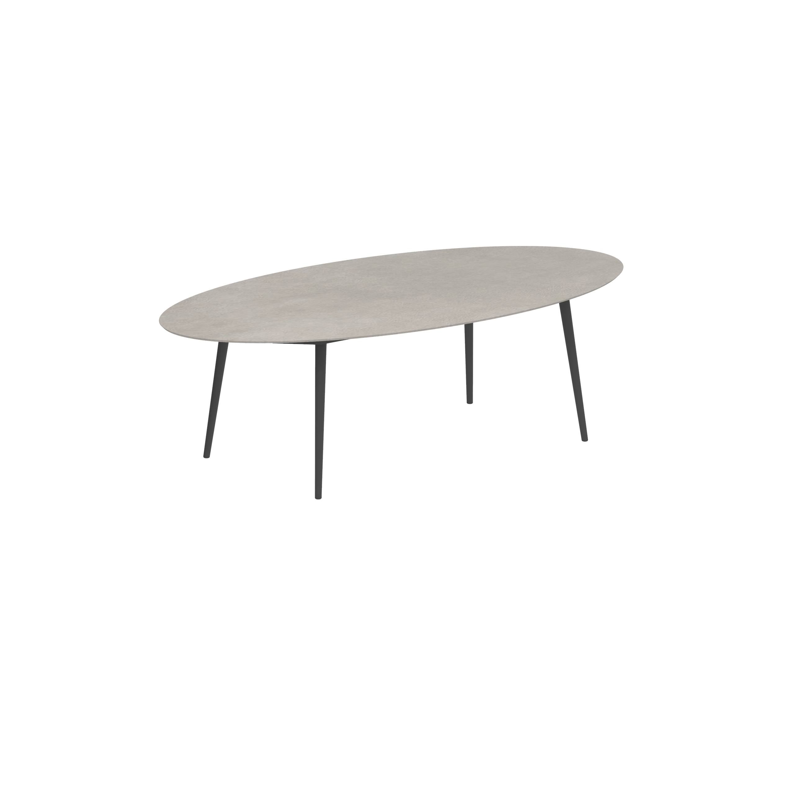 Styletto Standard Dining Table 250x130cm Alu Legs Anthracite Ceramic Tabletop Cemento Luminoso