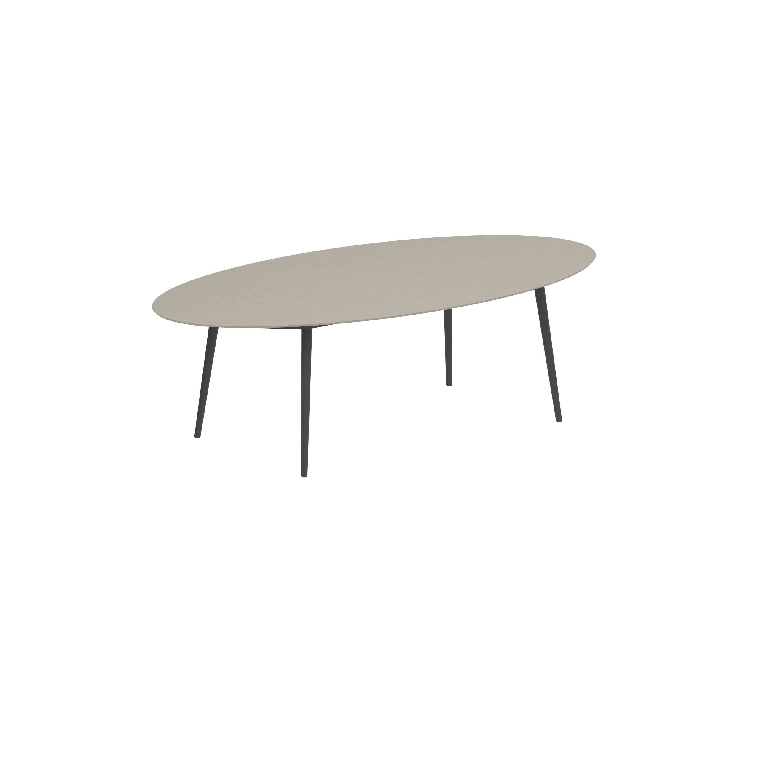 Styletto Standard Dining Table 250x130cm Alu Legs Anthracite Ceramic Tabletop Pearl Grey