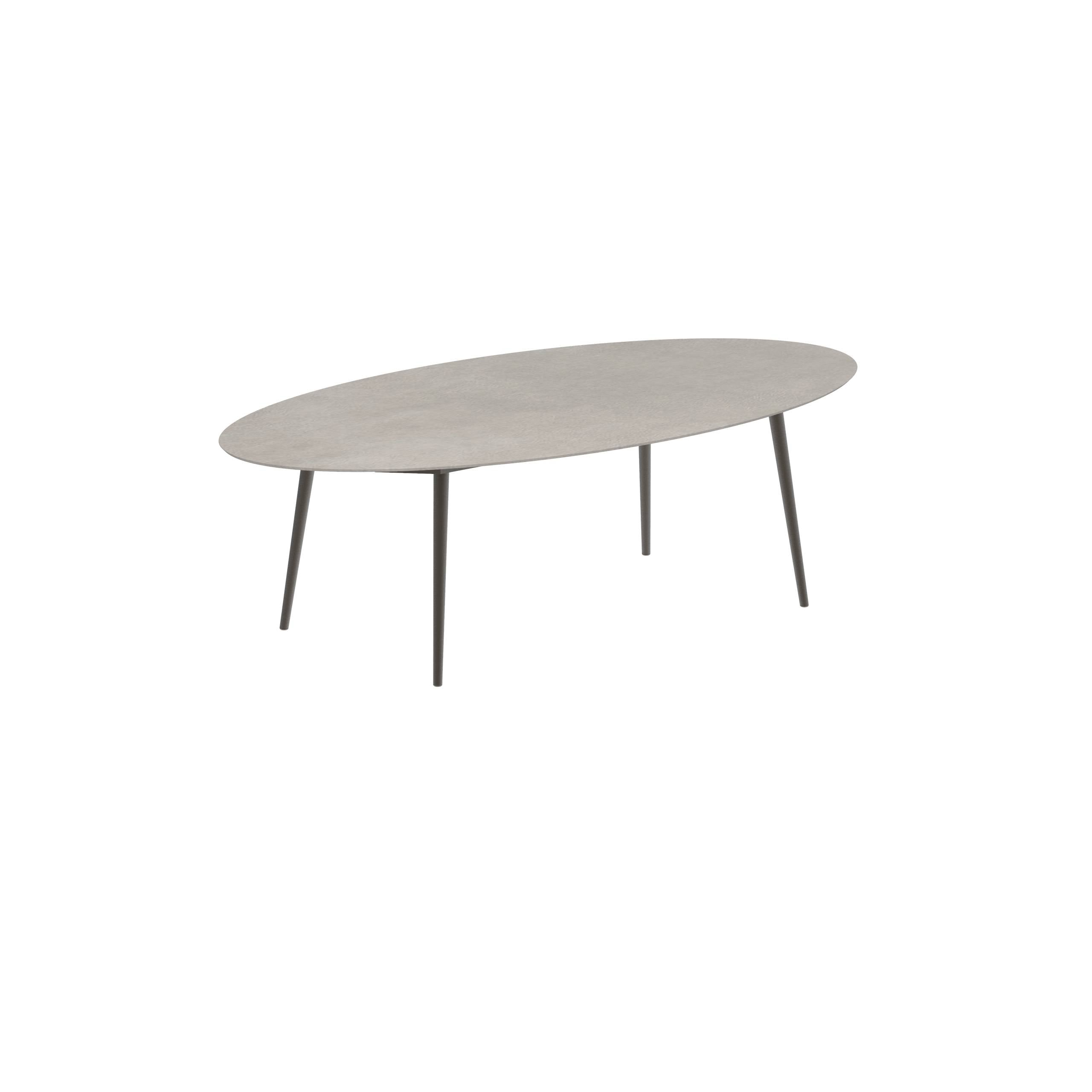 Styletto Standard Dining Table 250x130cm Alu Legs Bronze Ceramic Tabletop Cemento Luminoso