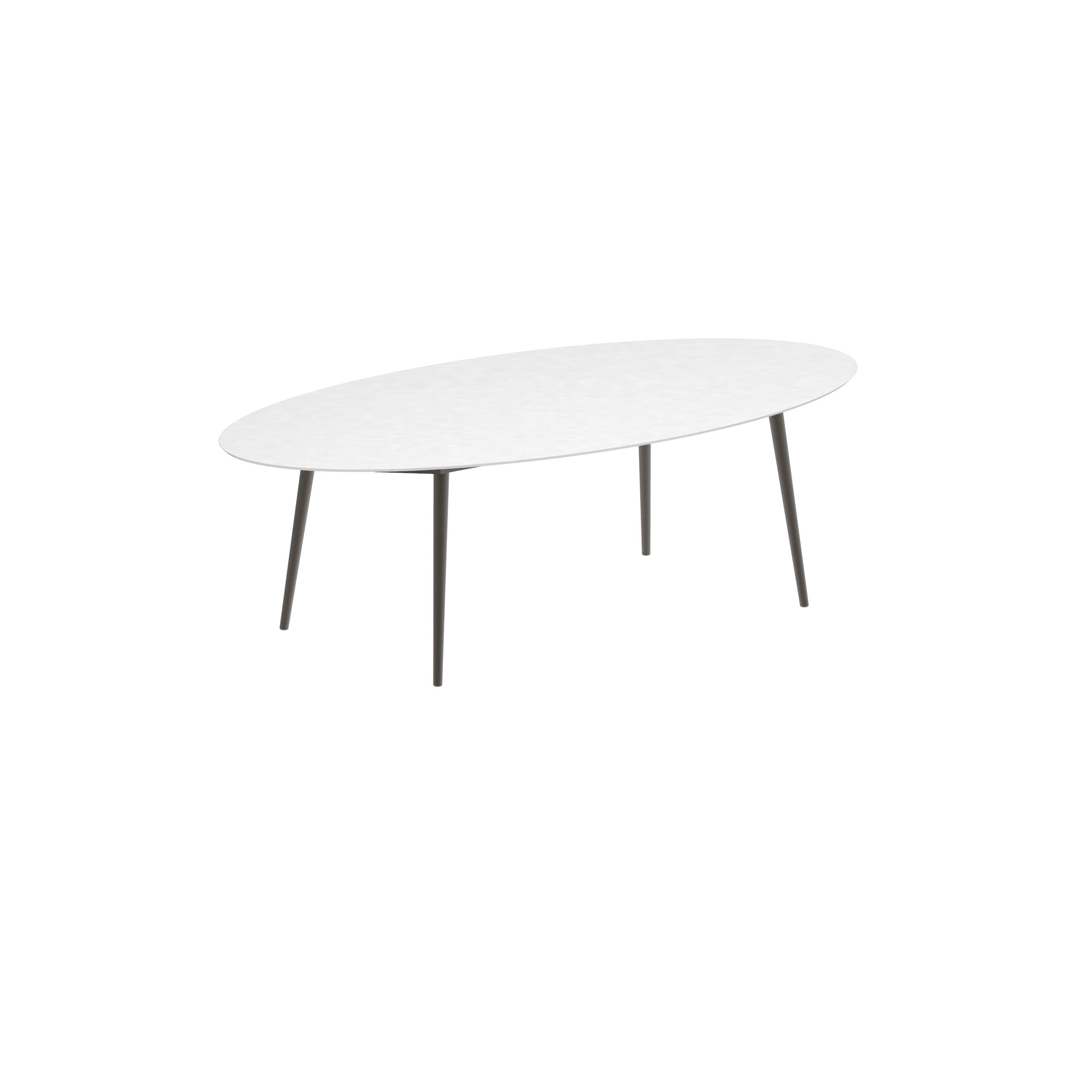 Styletto Standard Dining Table 250x130cm Alu Legs Bronze Ceramic Tabletop White