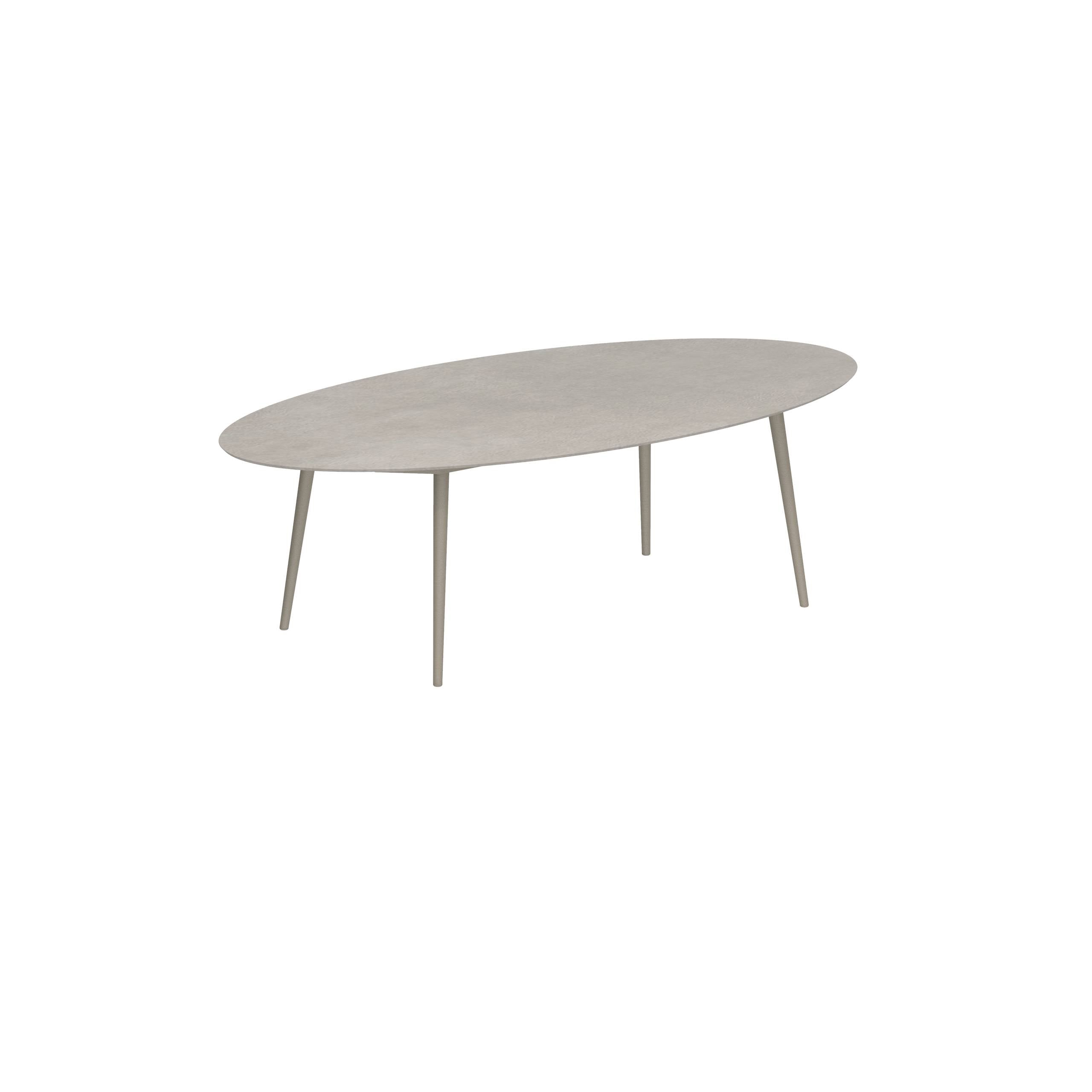 Styletto Standard Dining Table 250x130cm Alu Legs Sand Ceramic Tabletop Cemento Luminoso