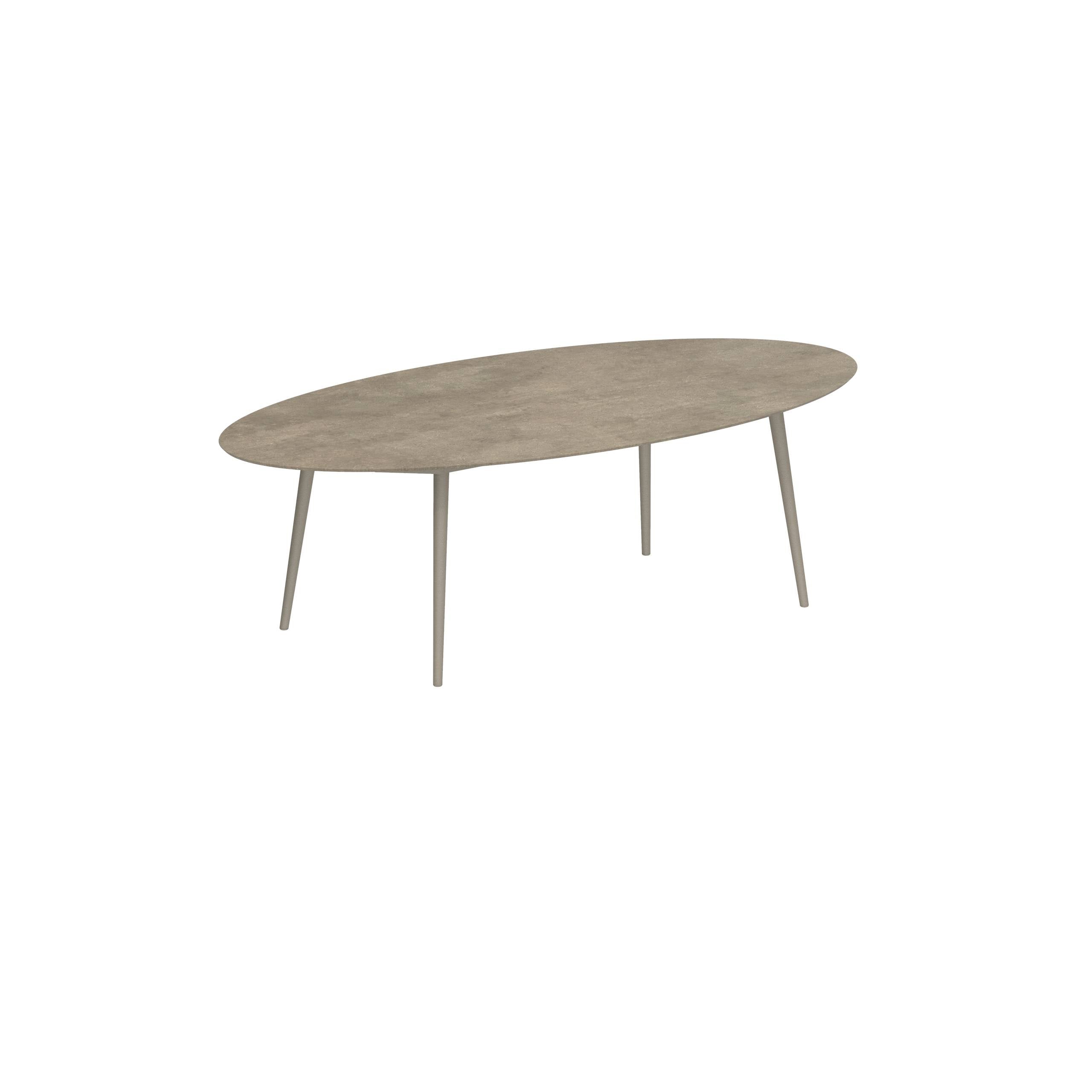 Styletto Standard Dining Table 250x130cm Alu Legs Sand Ceramic Tabletop Terra Sabbia