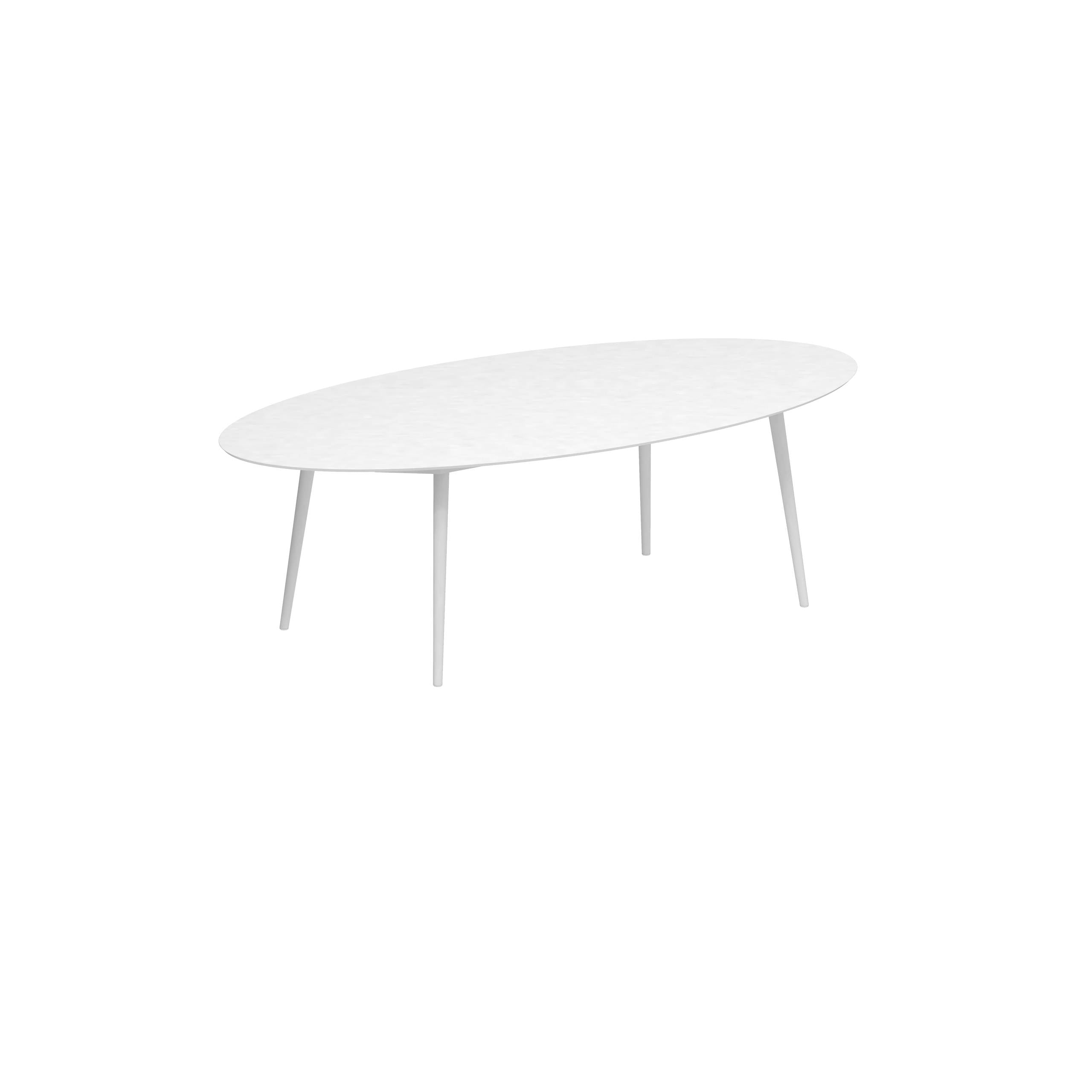 Styletto Standard Dining Table 250x130cm Alu Legs White Ceramic Tabletop White