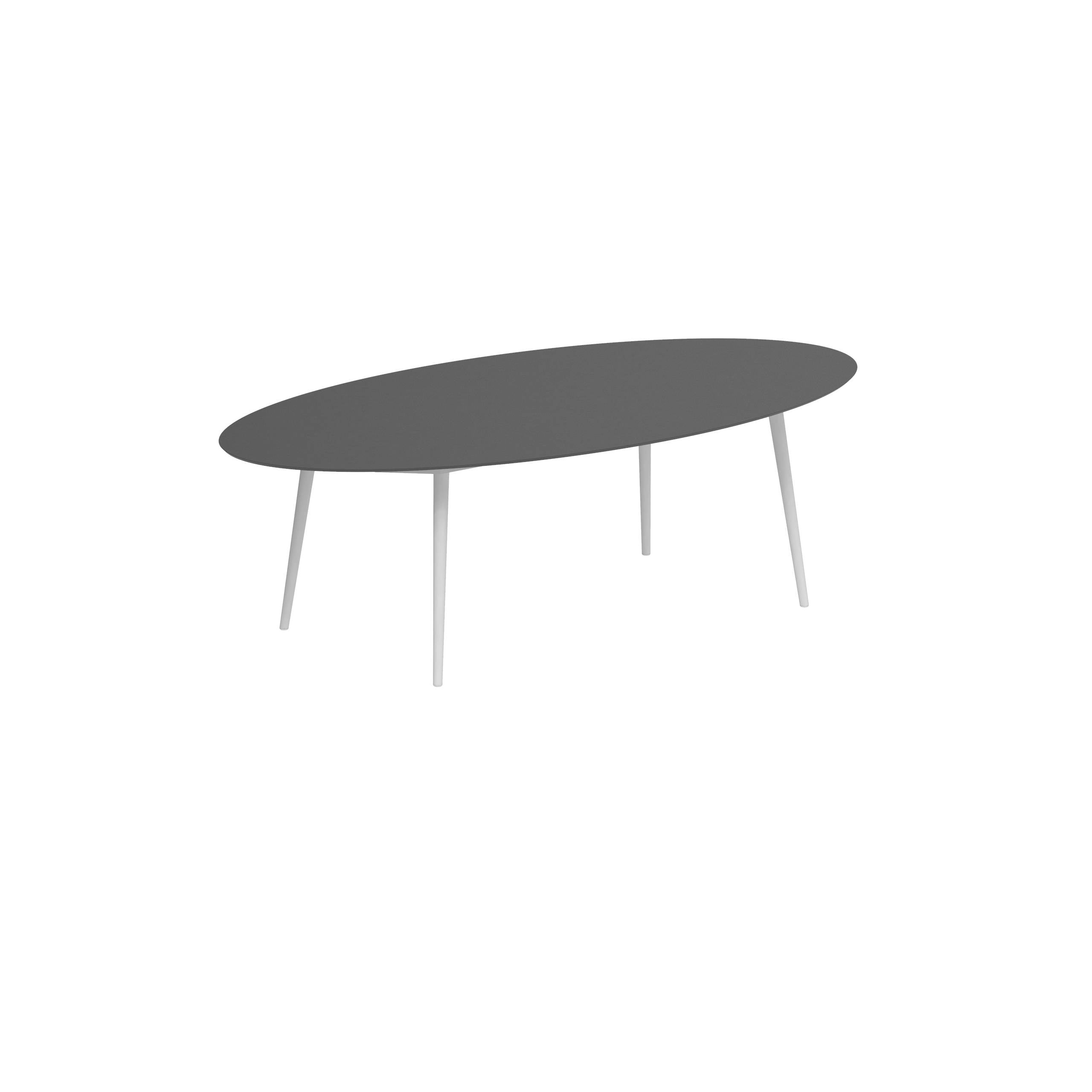 Styletto Standard Dining Table 250x130cm Alu Legs White Ceramic Tabletop Black