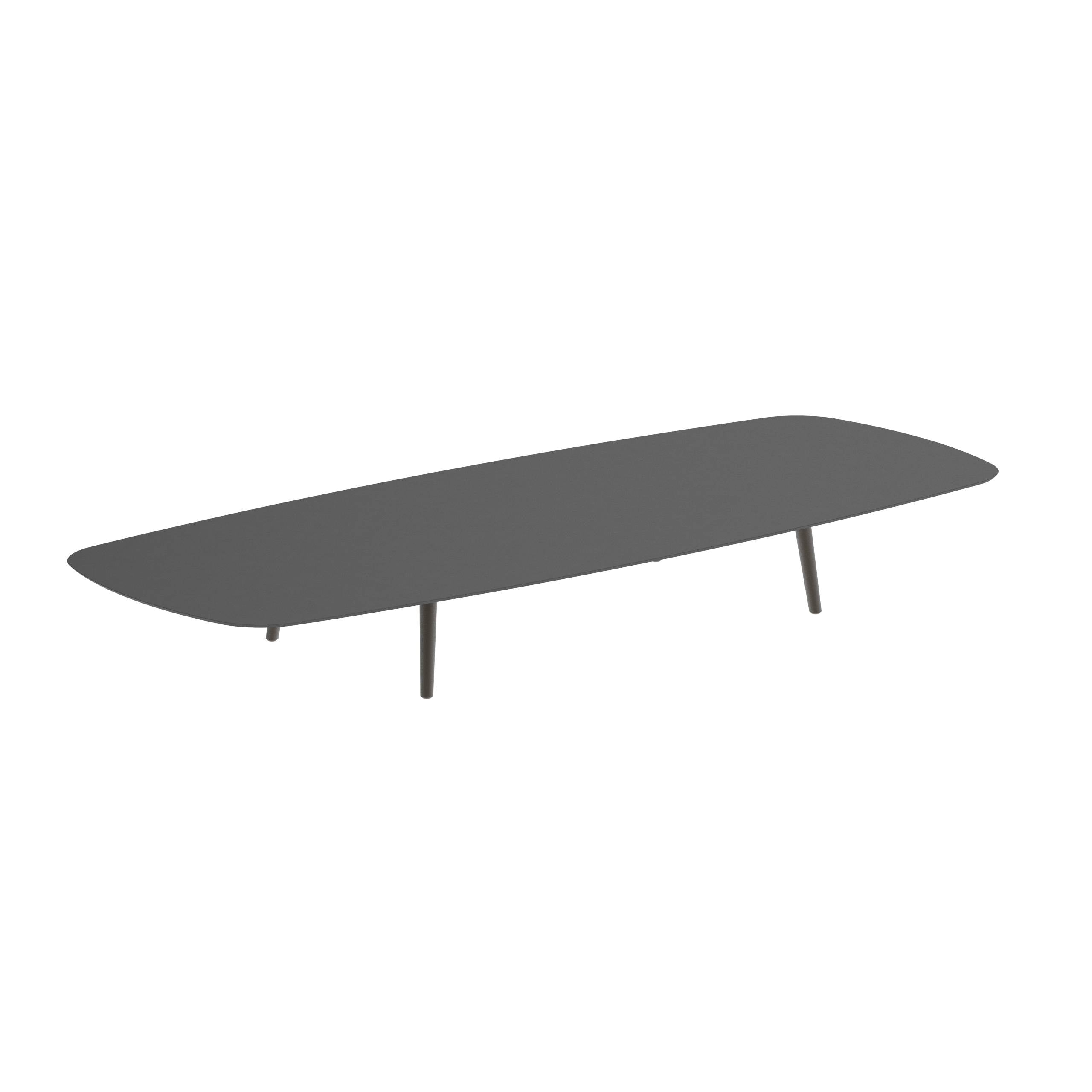 Styletto Low Lounge Table 300x120cm Alu Legs Bronze Ceramic Top Black