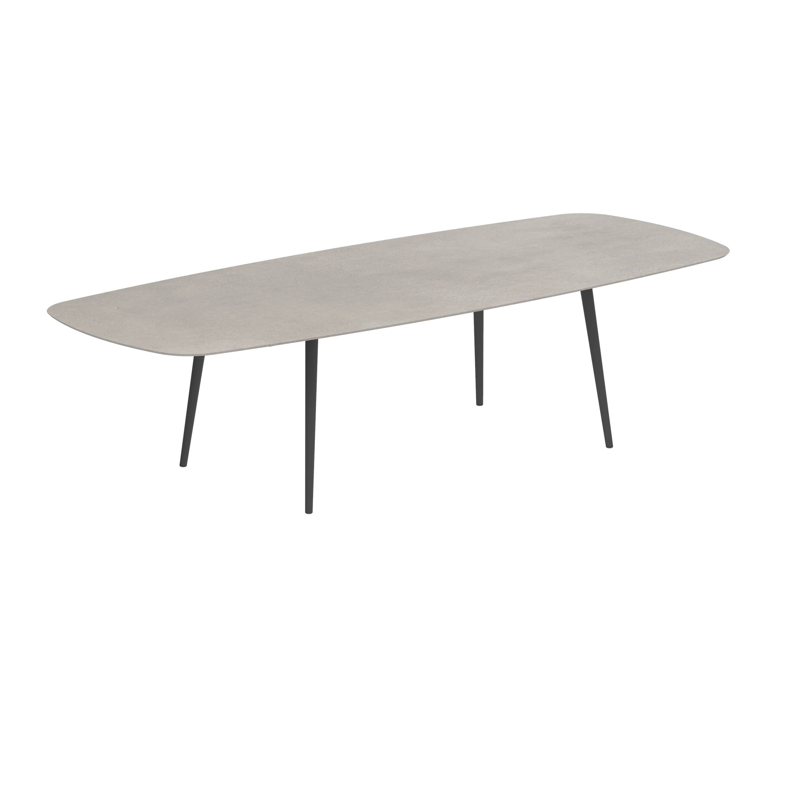 Styletto Standard Dining Table 300x120cm Alu Legs Anthracite Ceramic Top Cemento Luminoso