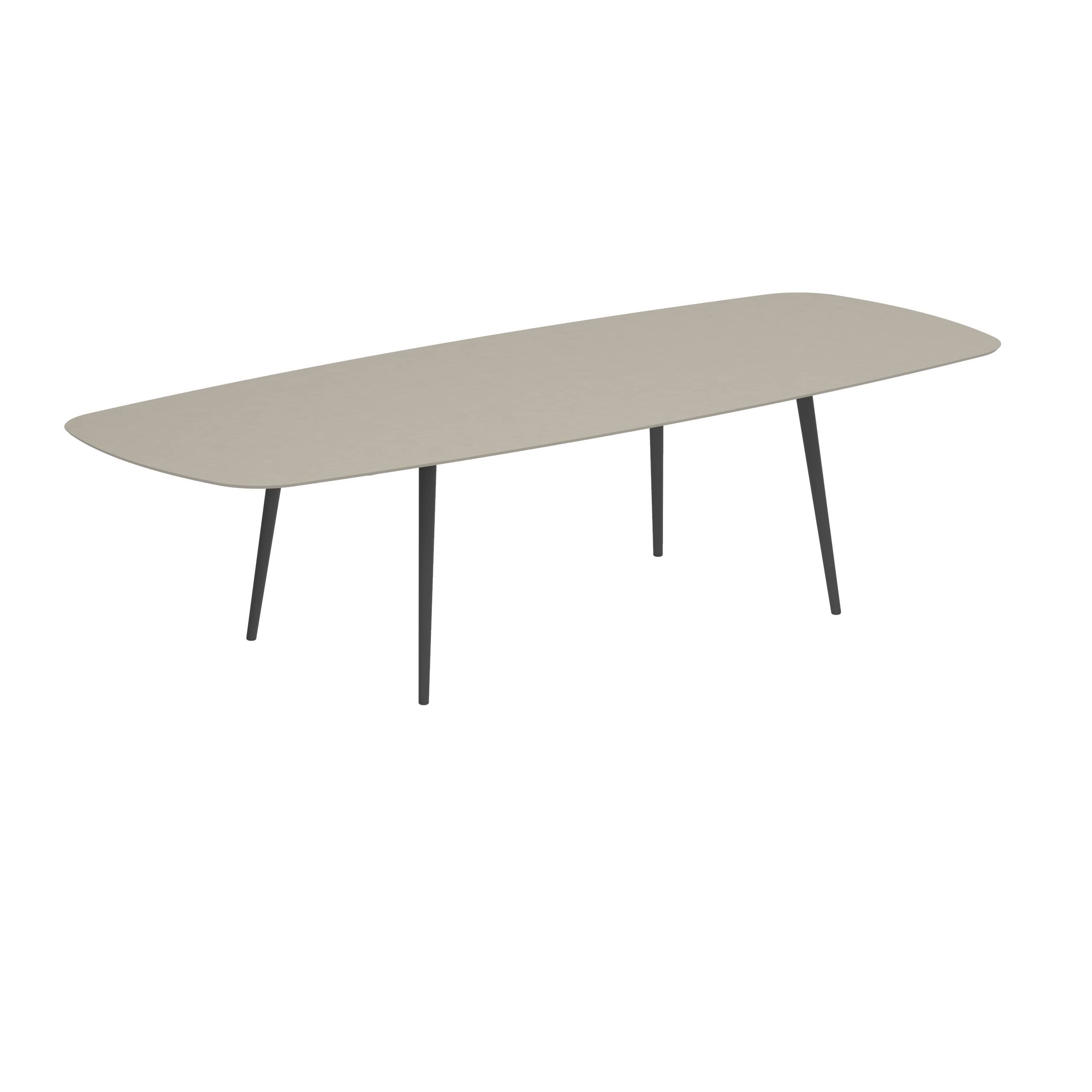 Styletto Standard Dining Table 300x120cm Alu Legs Anthracite Ceramic Top Pearl Grey