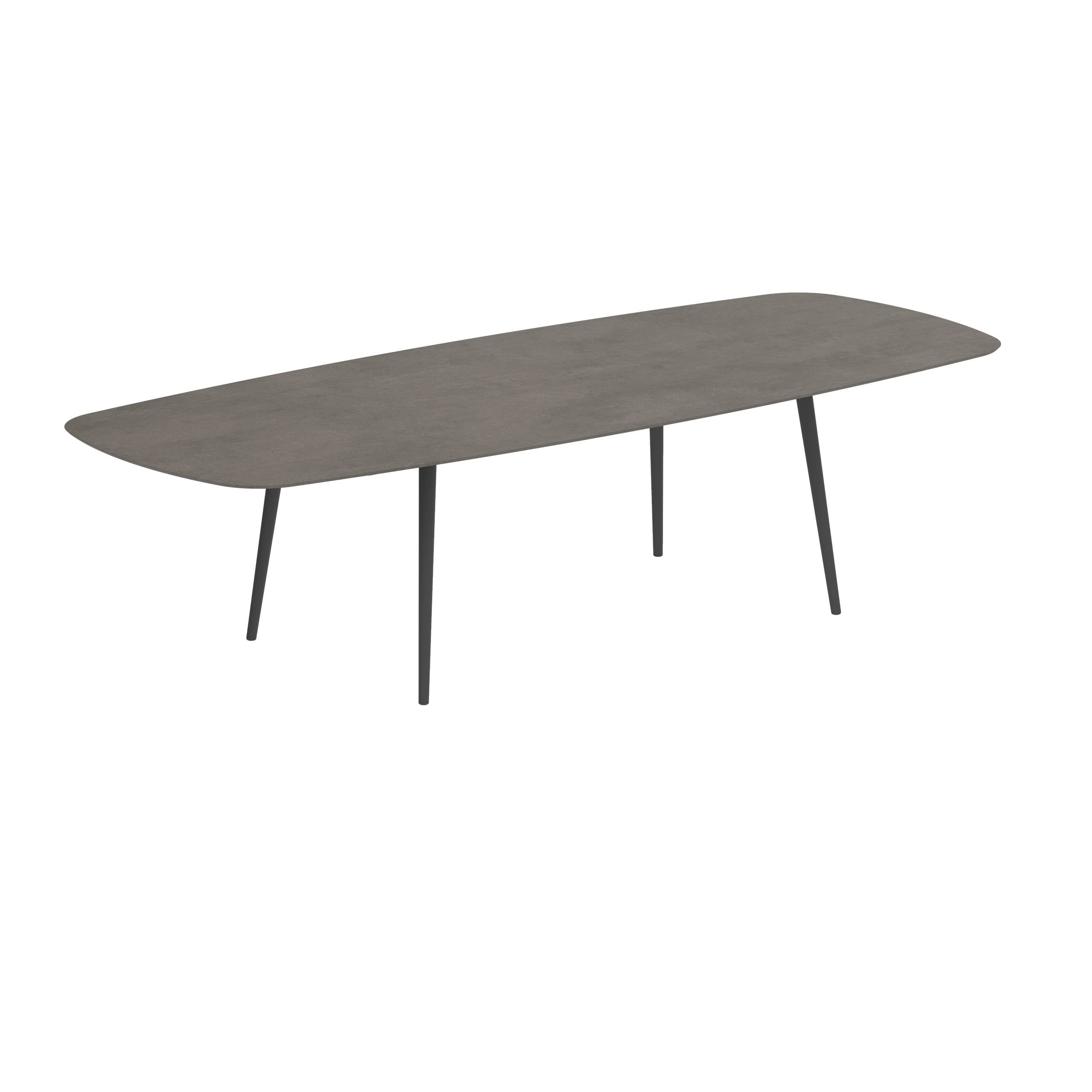 Styletto Standard Dining Table 300x120cm Alu Legs Anthracite Ceramic Top Terra Marrone