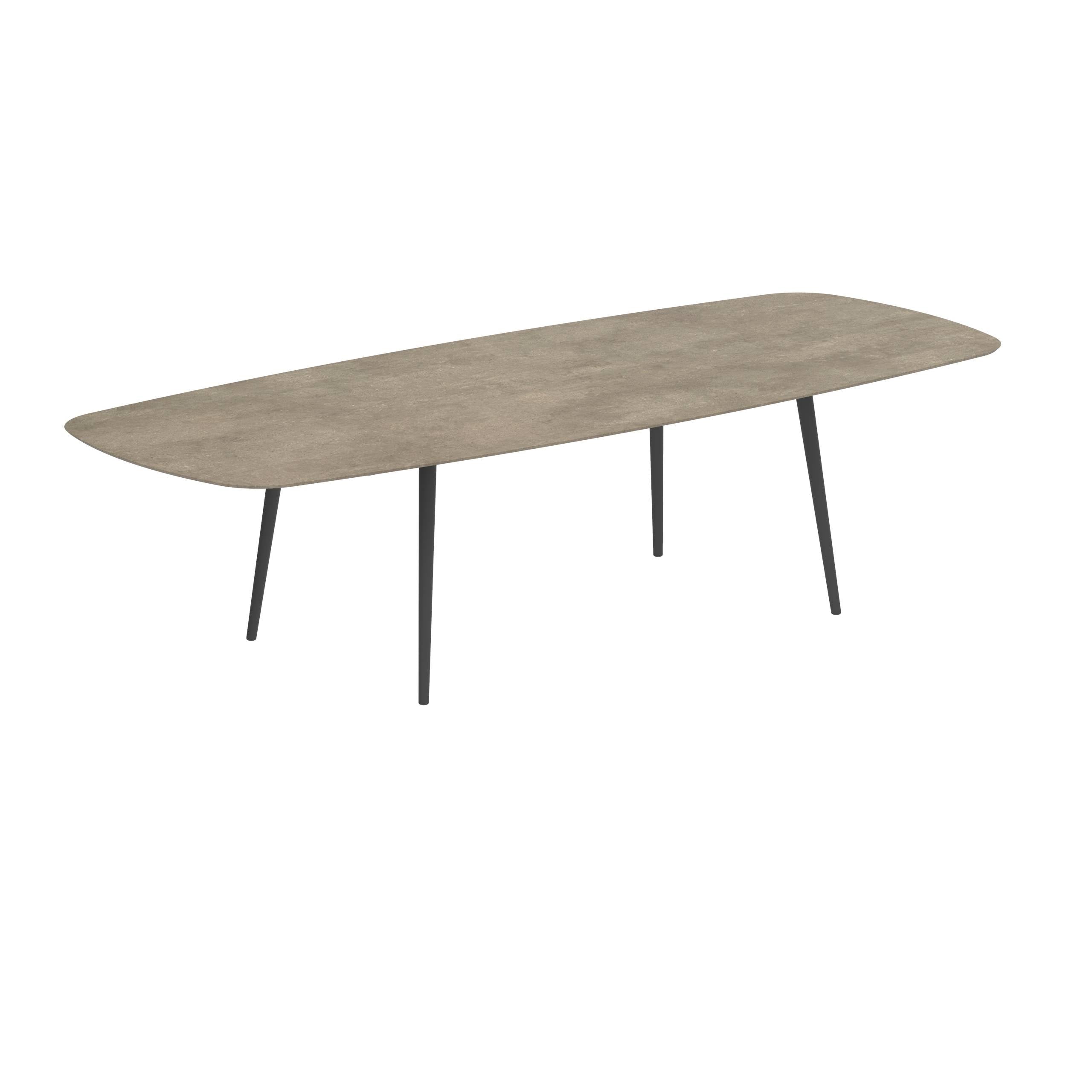 Styletto Standard Dining Table 300x120cm Alu Legs Anthracite Ceramic Top Terra Sabbia