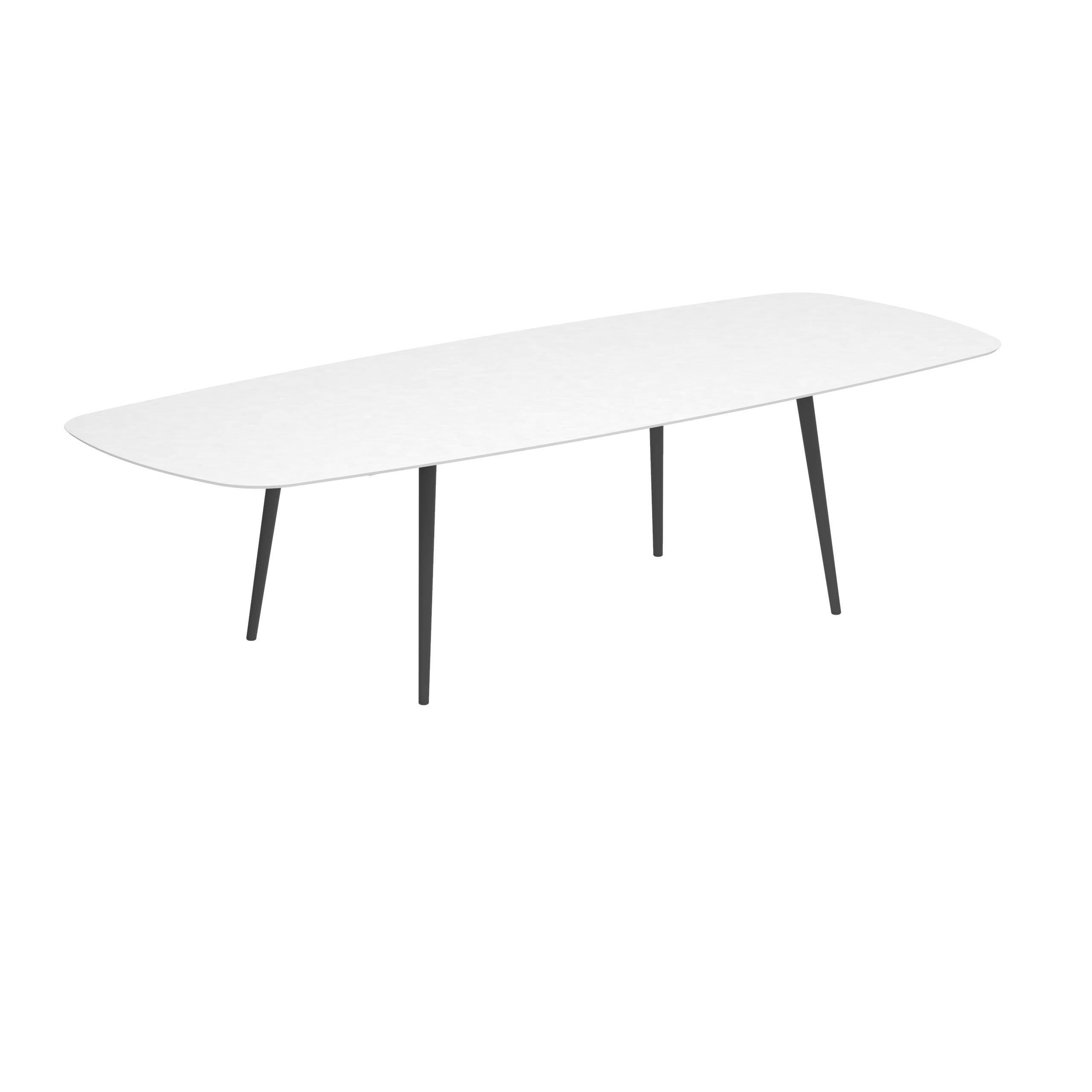 Styletto Standard Dining Table 300x120cm Alu Legs Anthracite Ceramic Top White