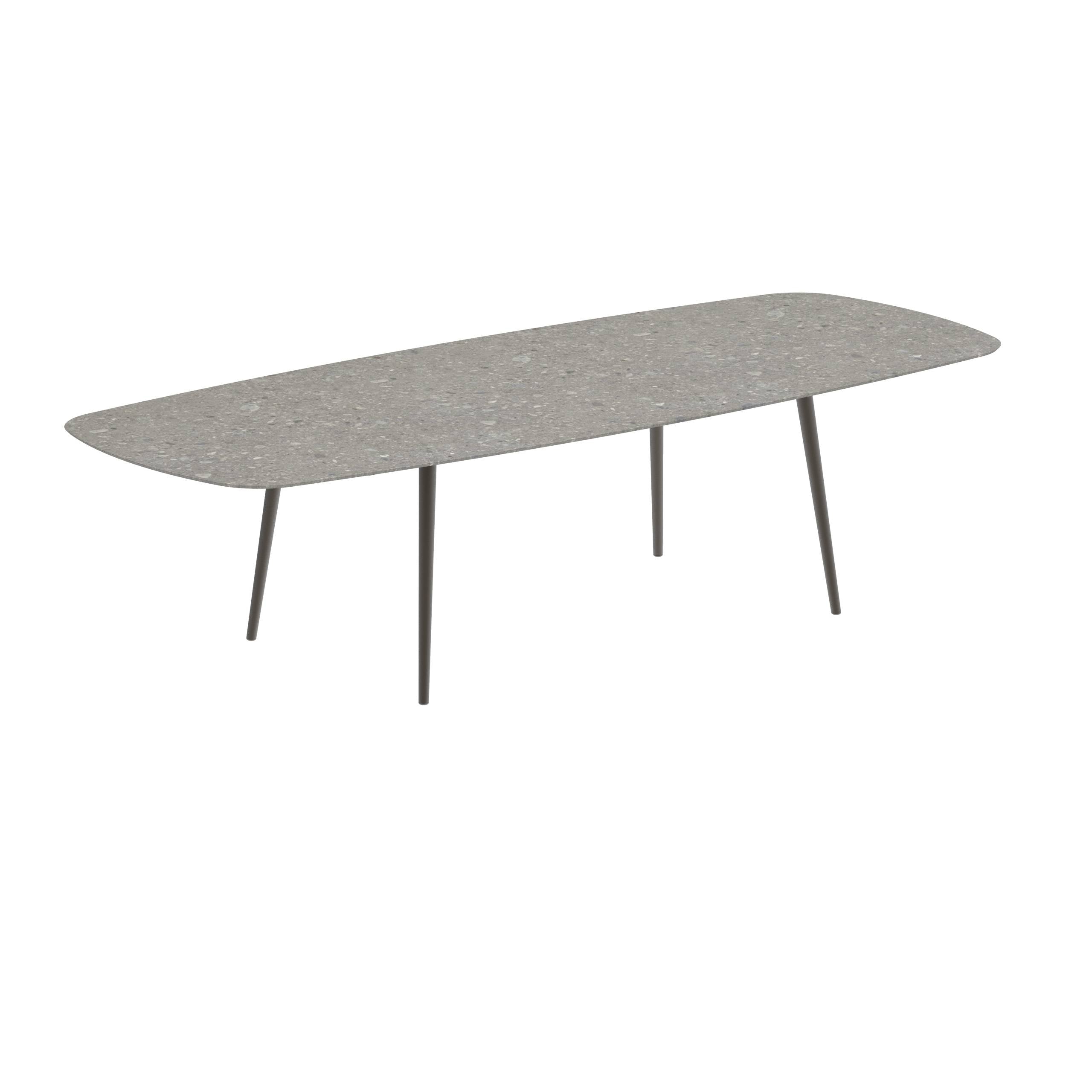 Styletto Standard Dining Table 300x120cm Alu Legs Bronze Ceramic Top Ceppo Dolomitica