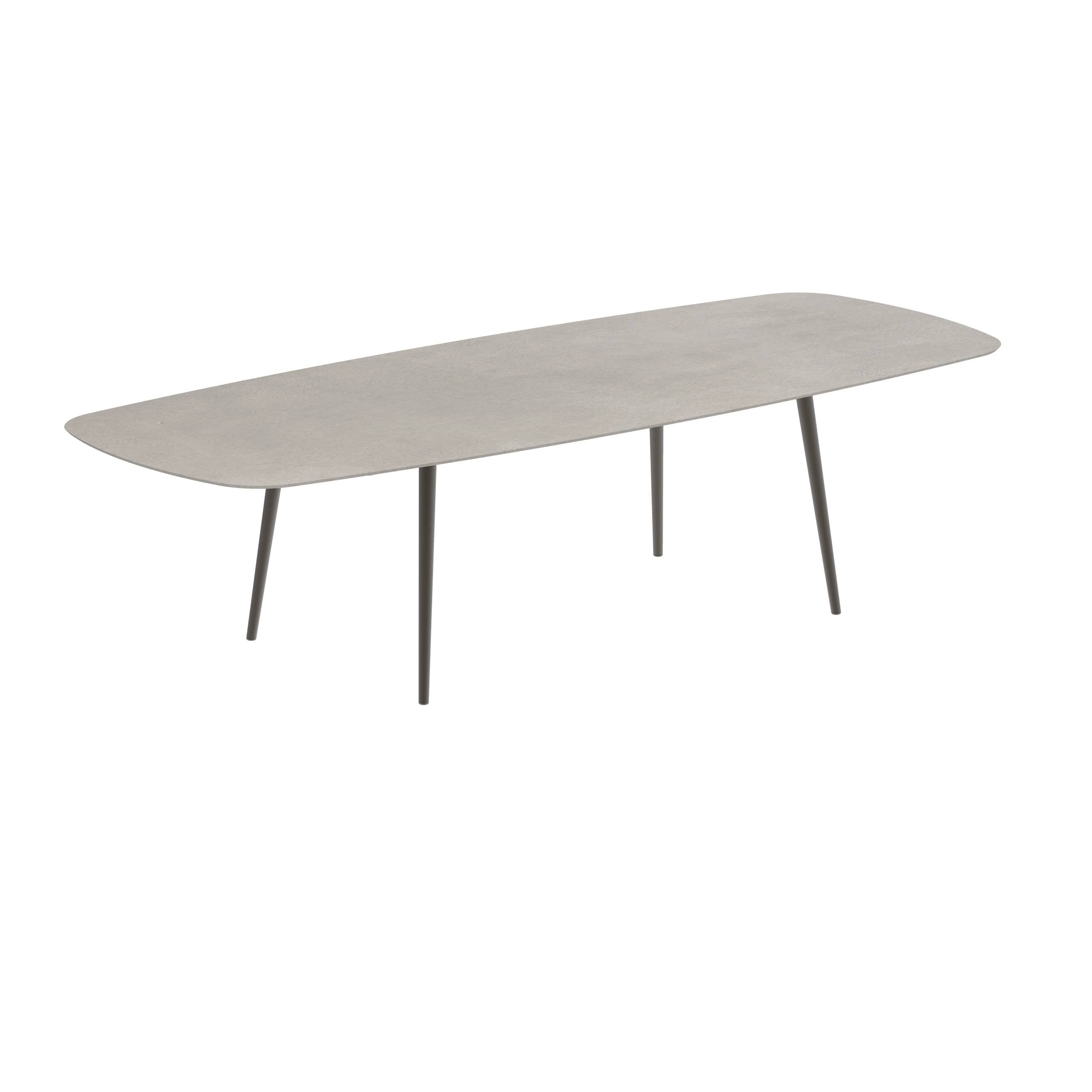 Styletto Standard Dining Table 300x120cm Alu Legs Bronze Ceramic Top Cemento Luminoso