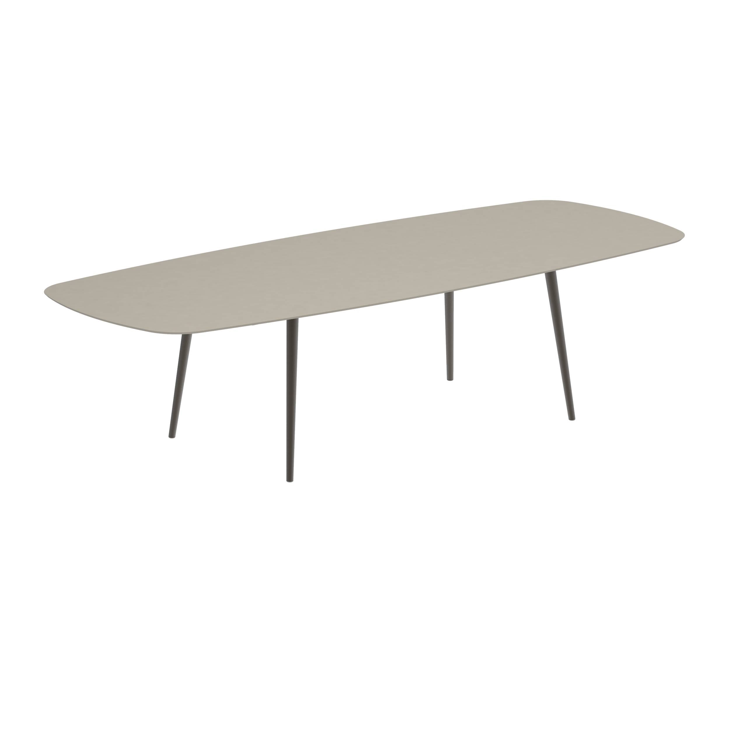 Styletto Standard Dining Table 300x120cm Alu Legs Bronze Ceramic Top Pearl Grey