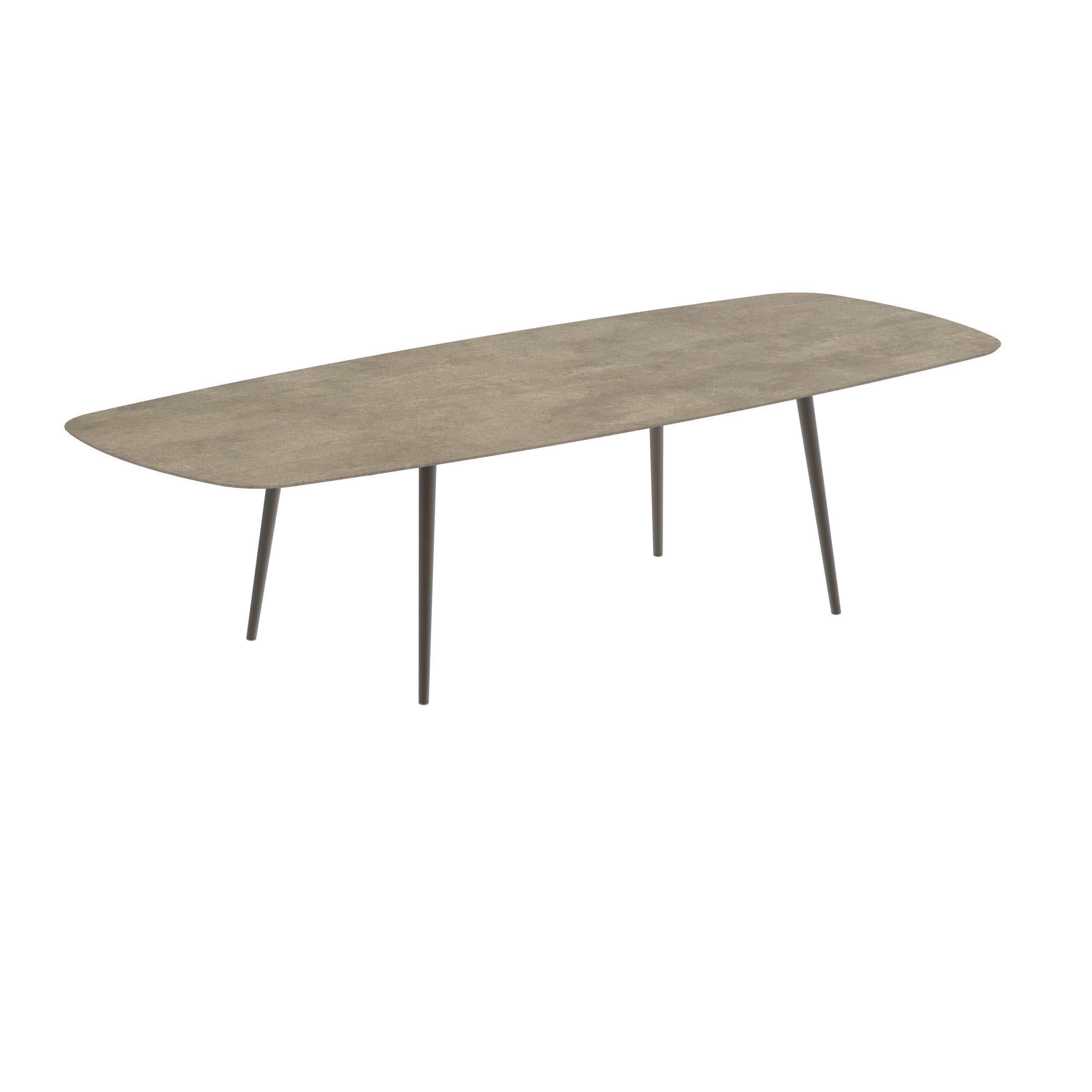 Styletto Standard Dining Table 300x120cm Alu Legs Bronze Ceramic Top Terra Sabbia