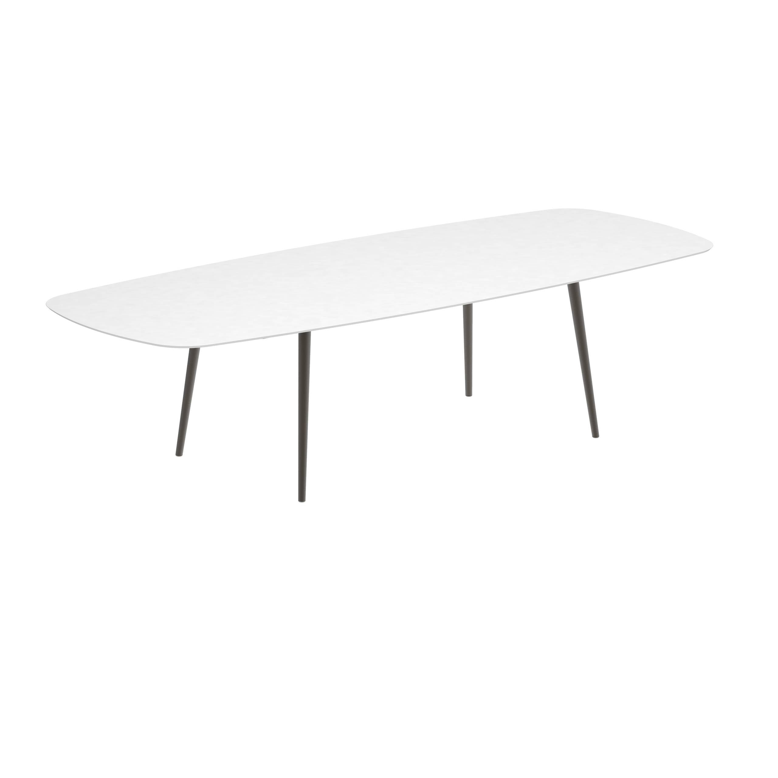 Styletto Standard Dining Table 300x120cm Alu Legs Bronze Ceramic Top White