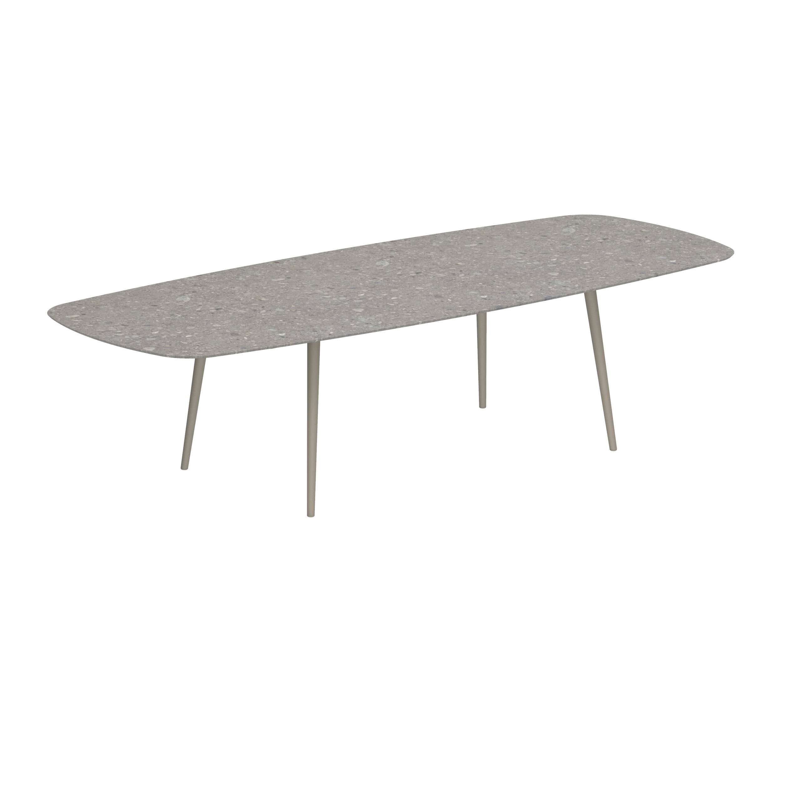 Styletto Standard Dining Table 300x120cm Alu Legs Sand Ceramic Top Ceppo Dolomitica