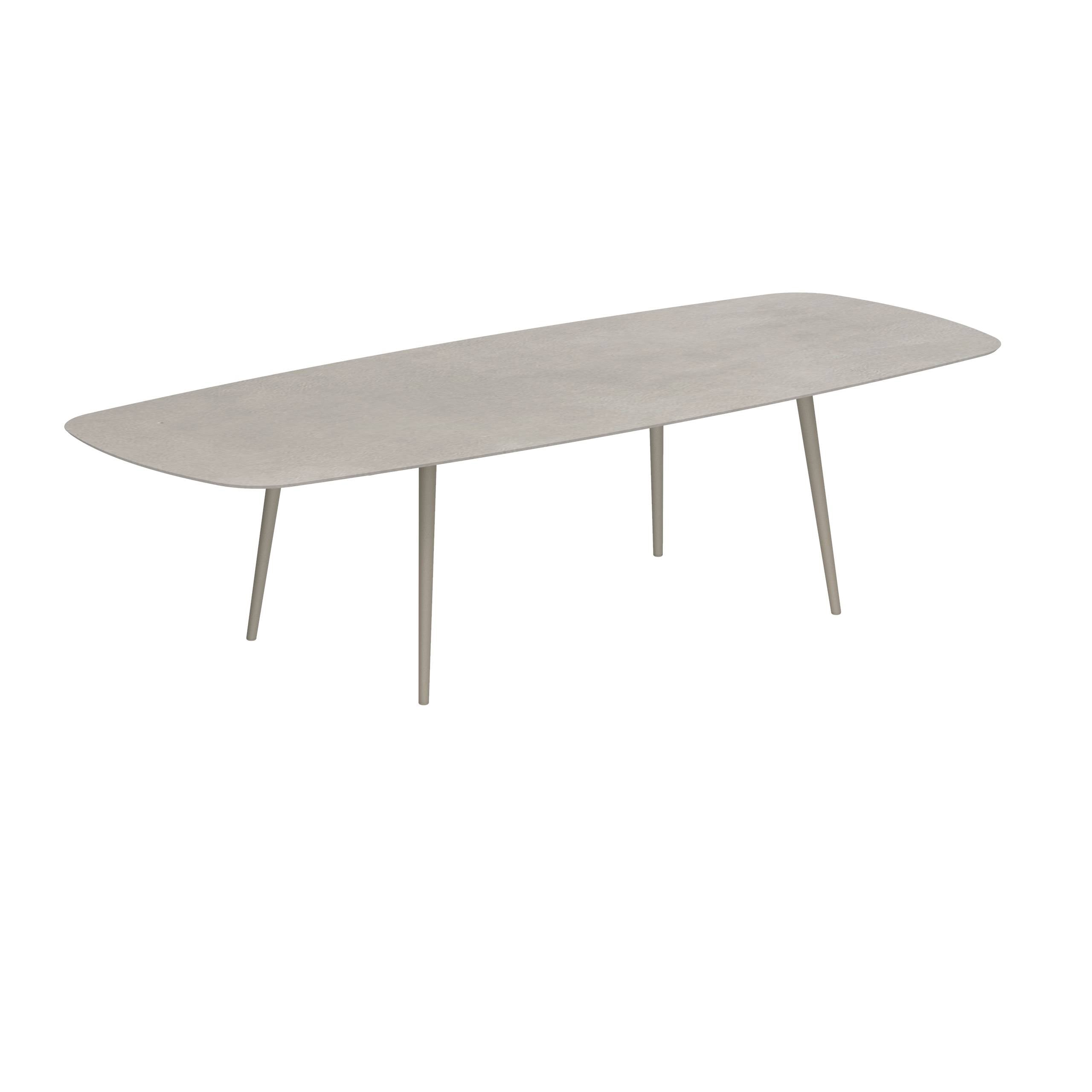 Styletto Standard Dining Table 300x120cm Alu Legs Sand Ceramic Top Cemento Luminoso