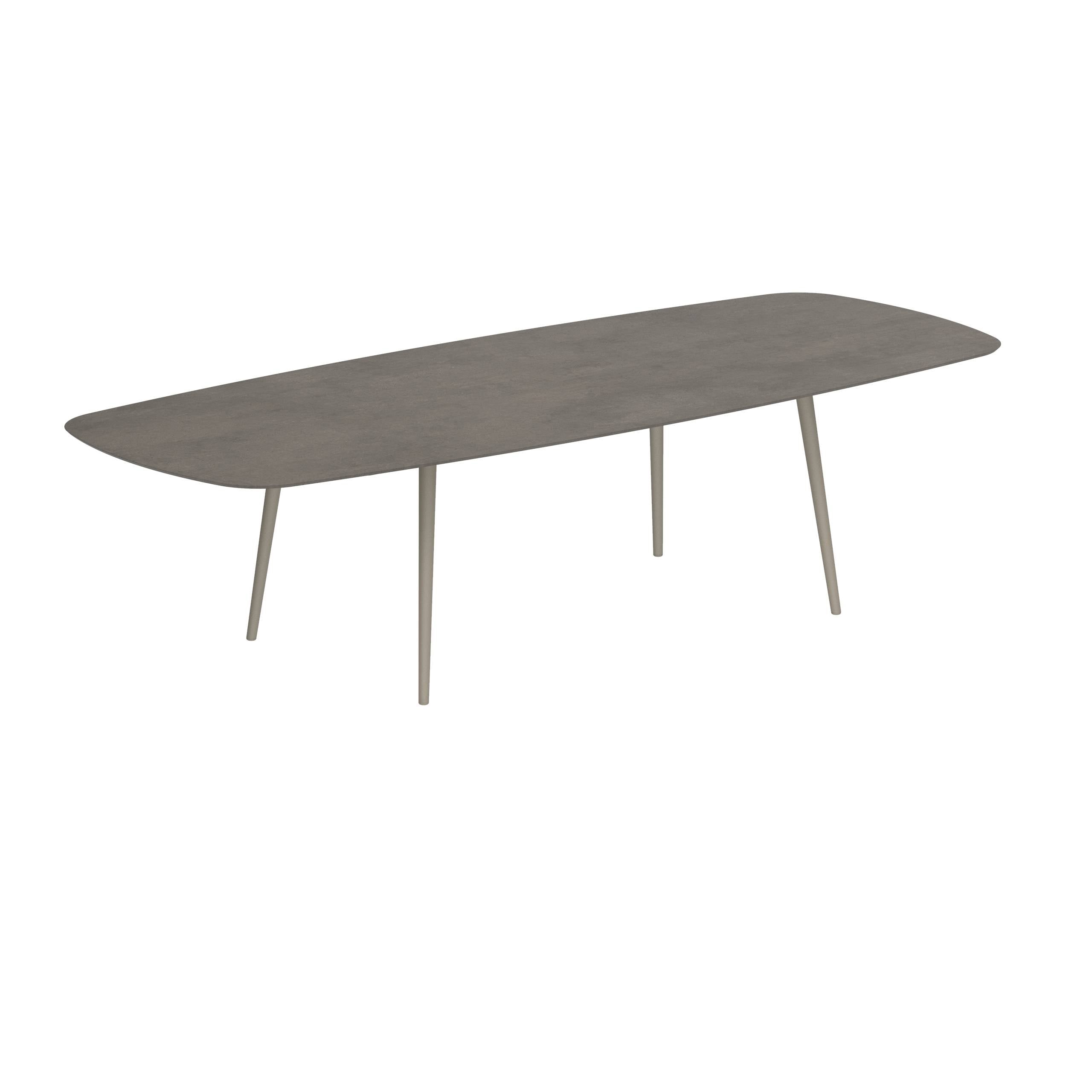 Styletto Standard Dining Table 300x120cm Alu Legs Sand Ceramic Top Terra Marrone