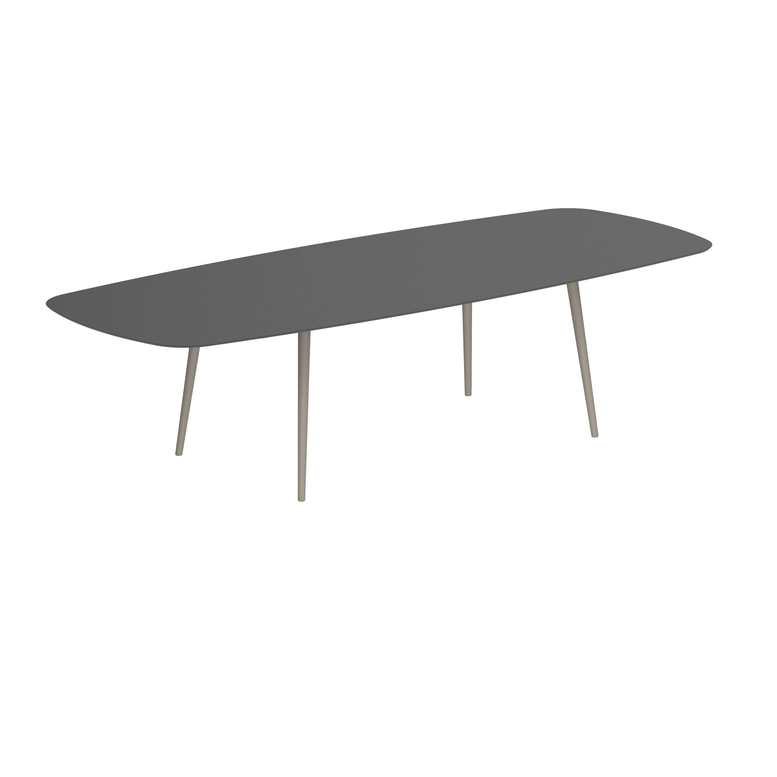 Styletto Standard Dining Table 300x120cm Alu Legs Sand Ceramic Top Black