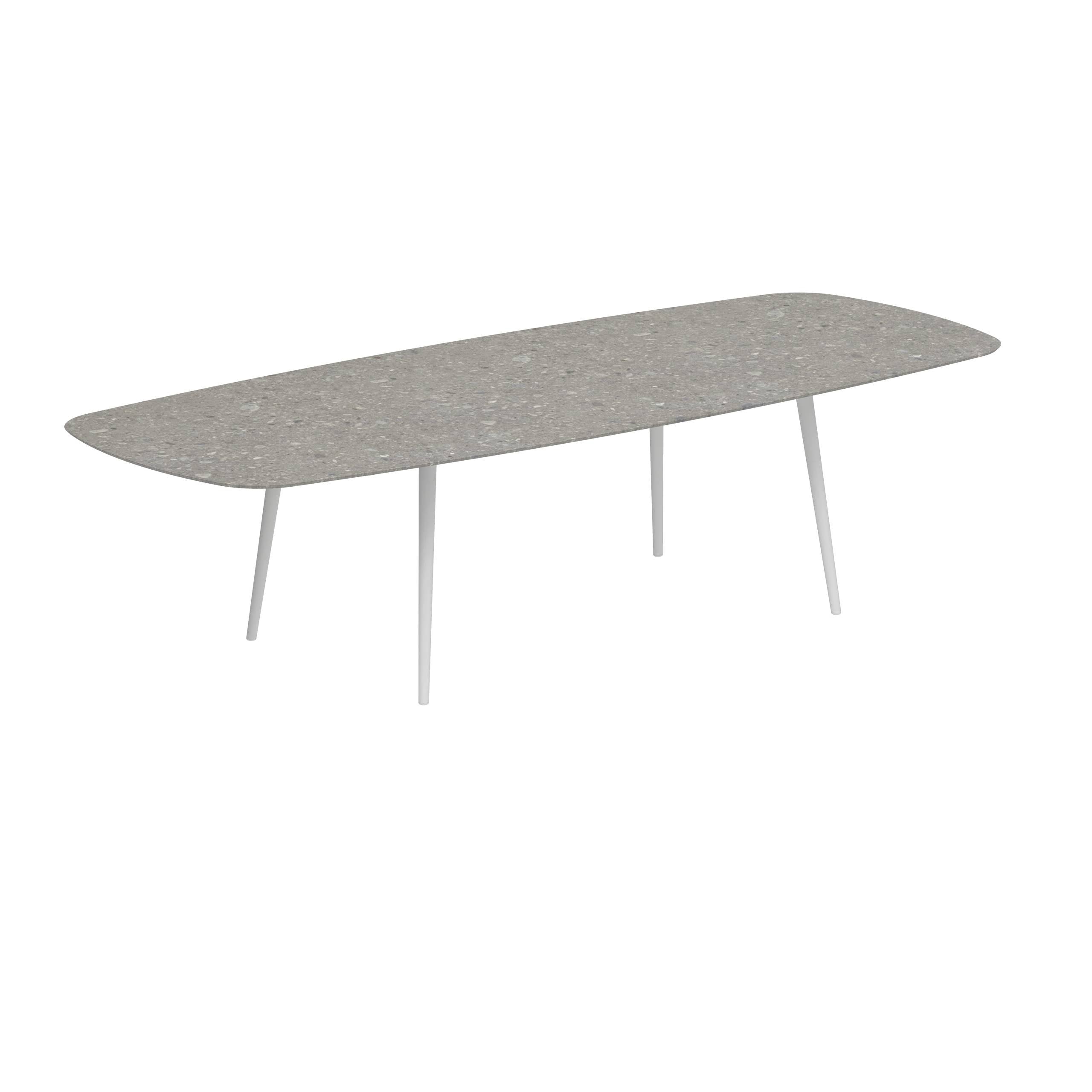 Styletto Standard Dining Table 300x120cm Alu Legs White Ceramic Top Ceppo Dolomitica